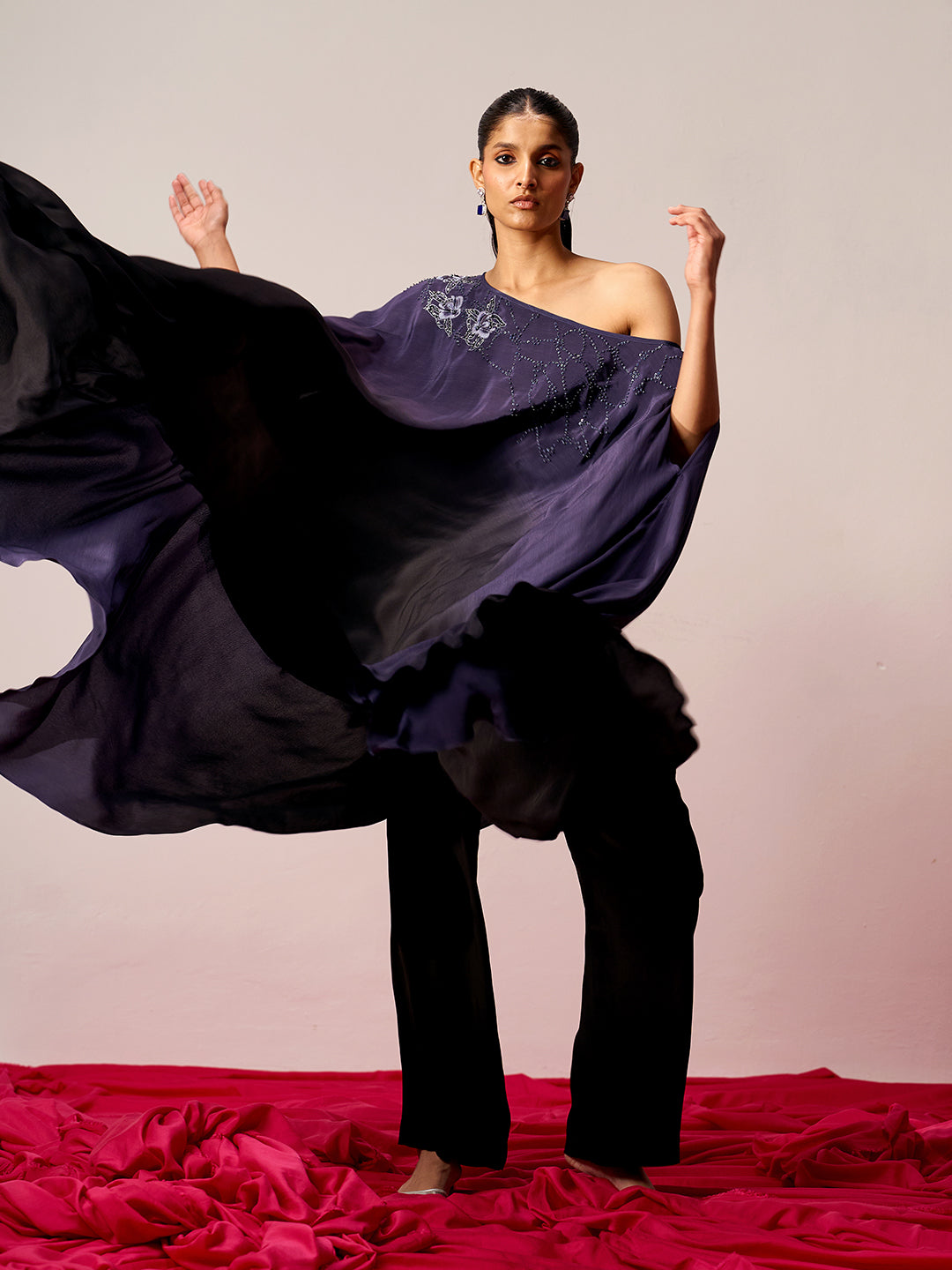 One Shoulder Kaftan Coord Set