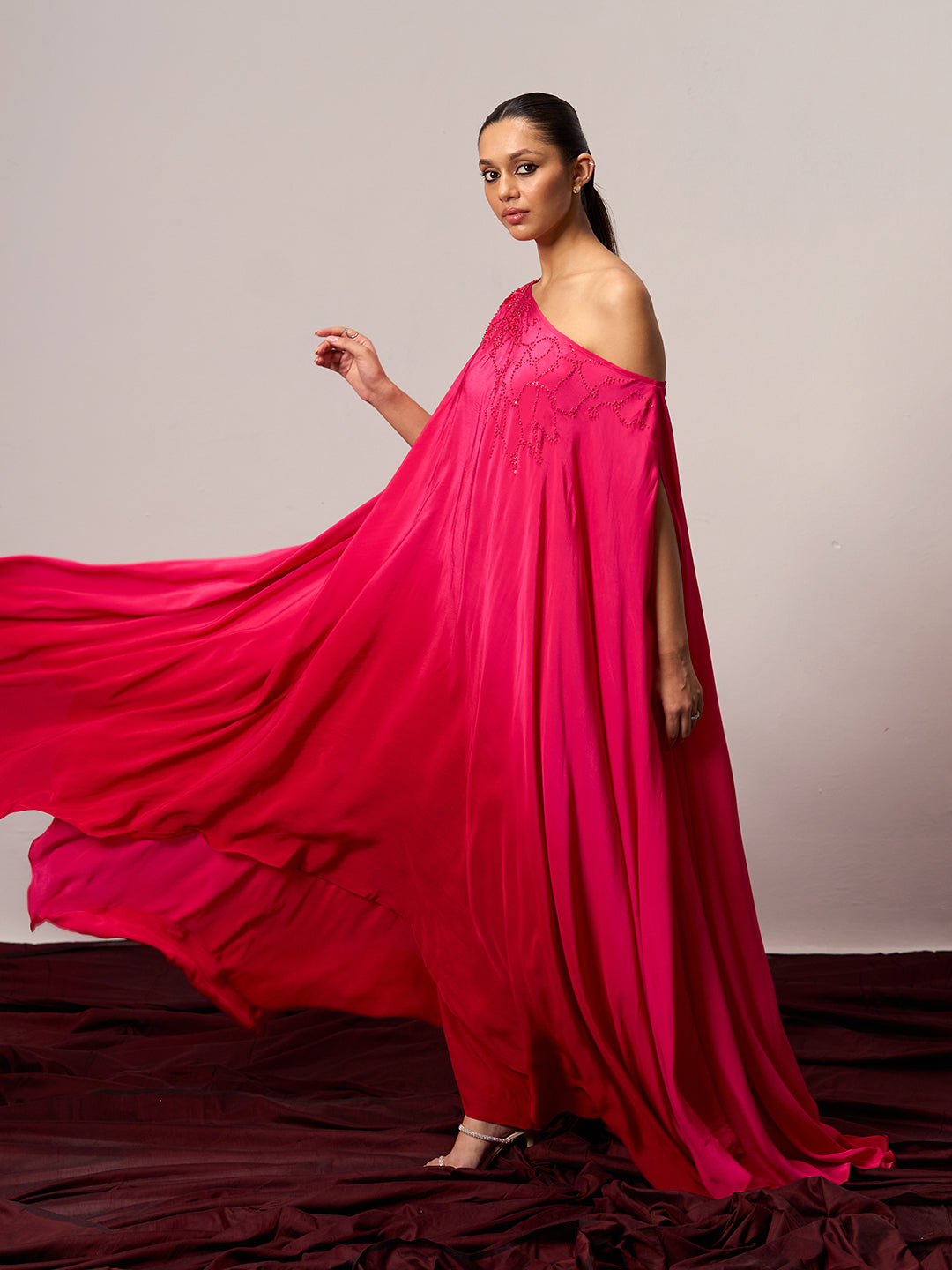 One Shoulder Kaftan Coord Set