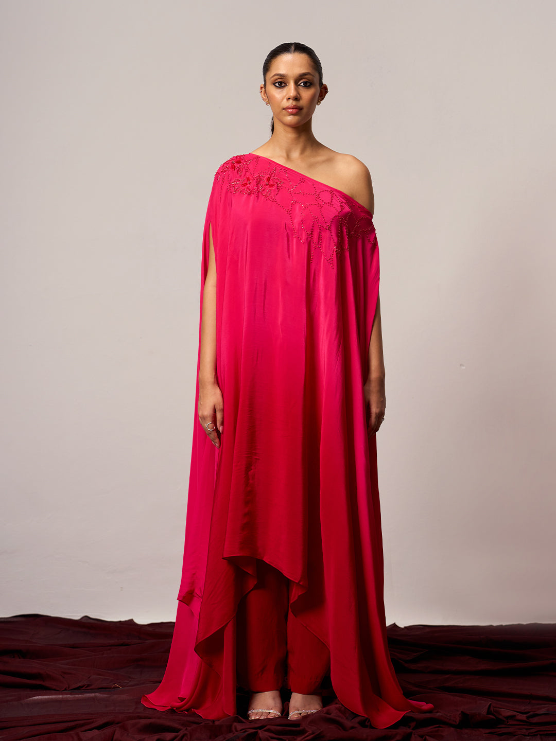 One Shoulder Kaftan Coord Set