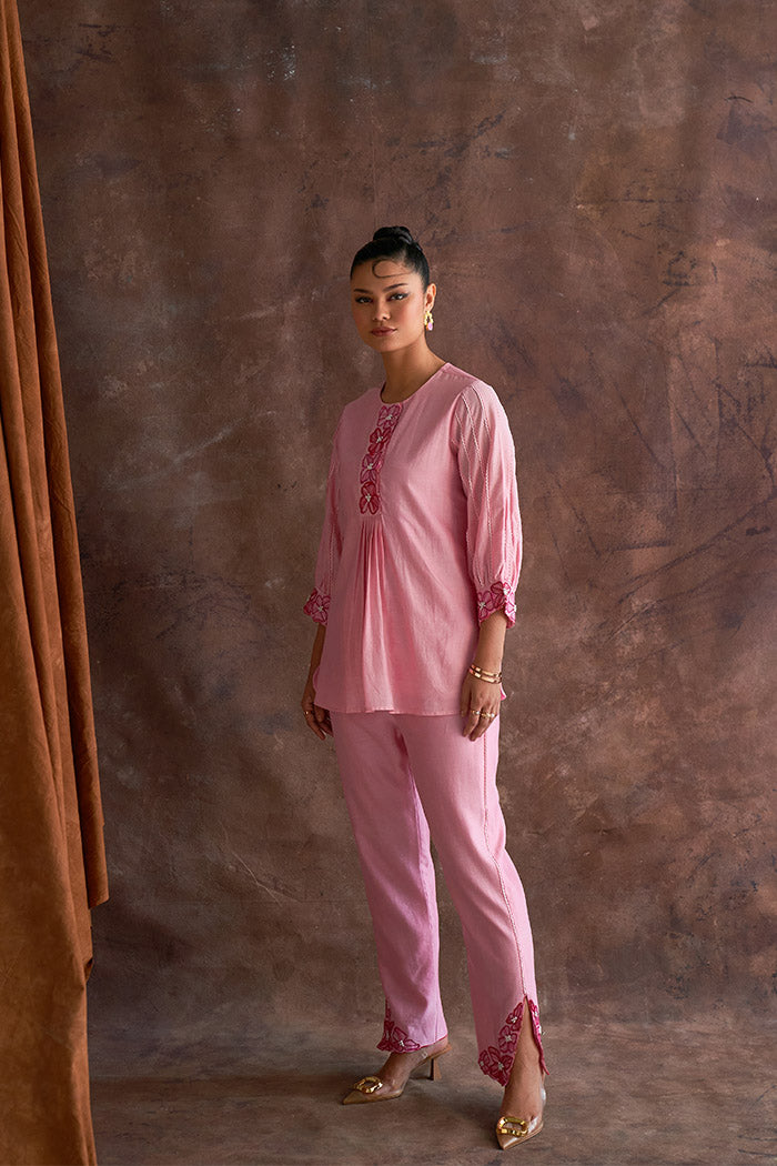 Candy Pink Kurta Style Co-ord Set