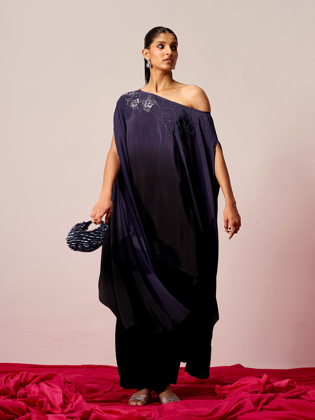 One Shoulder Kaftan Coord Set