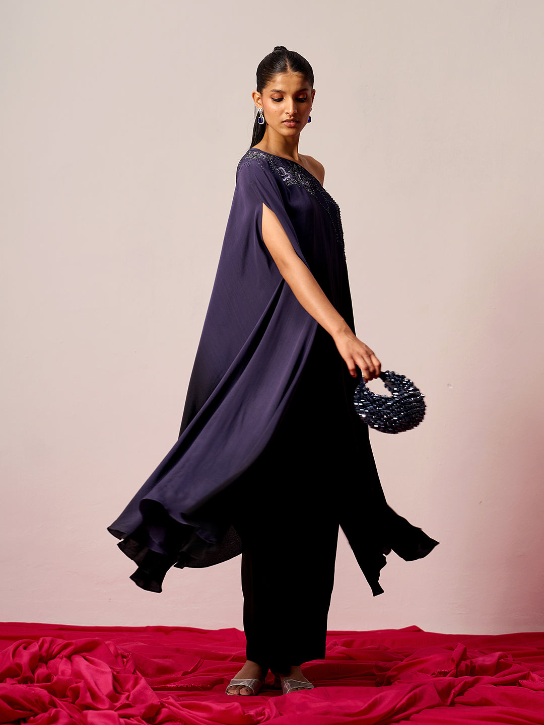 One Shoulder Kaftan Coord Set