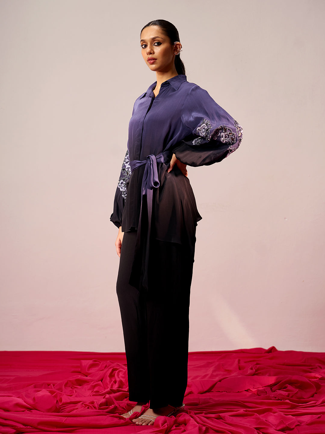 Sleeve Embroidered Coord Set