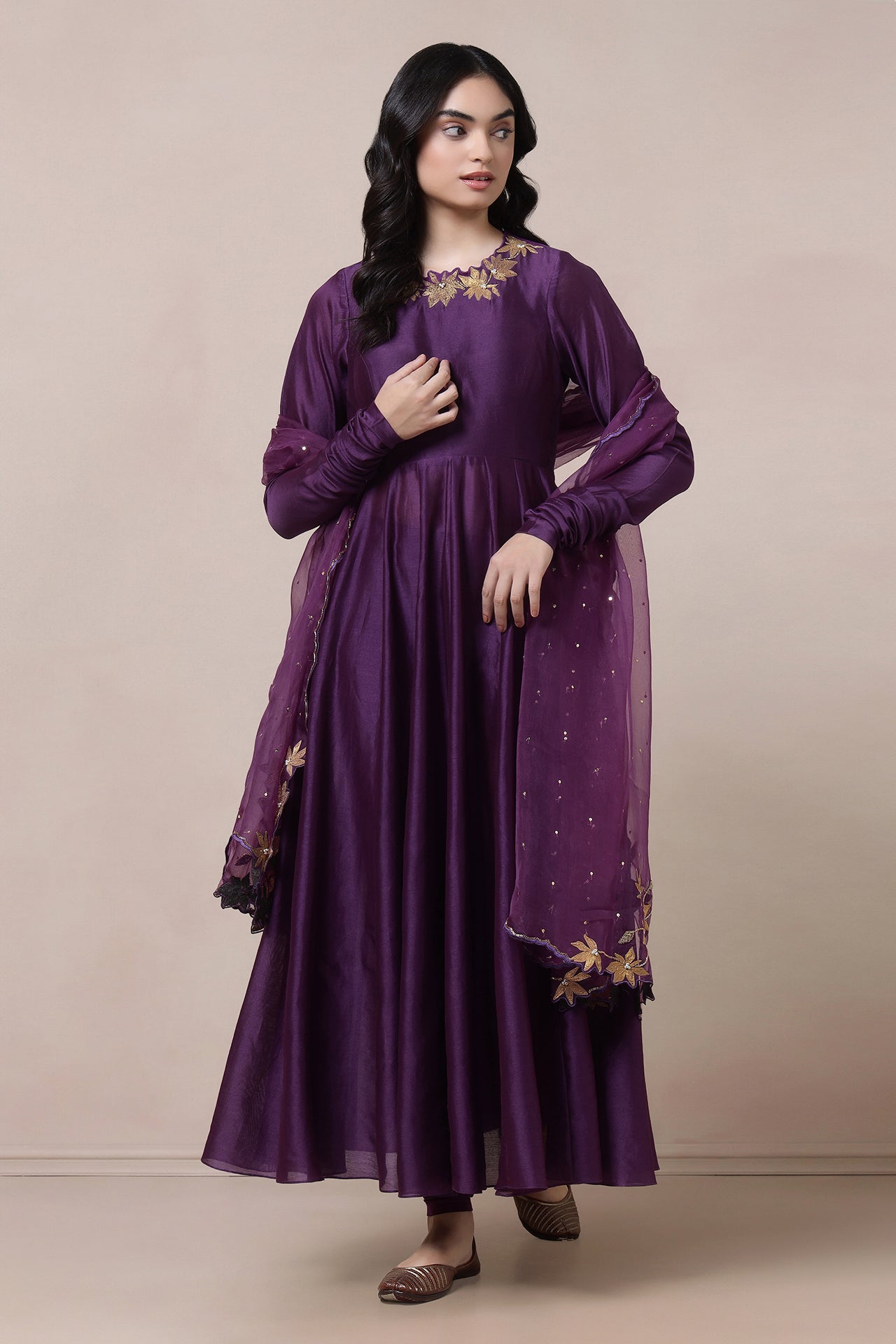 Anarkali With Churidaar And Dupatta