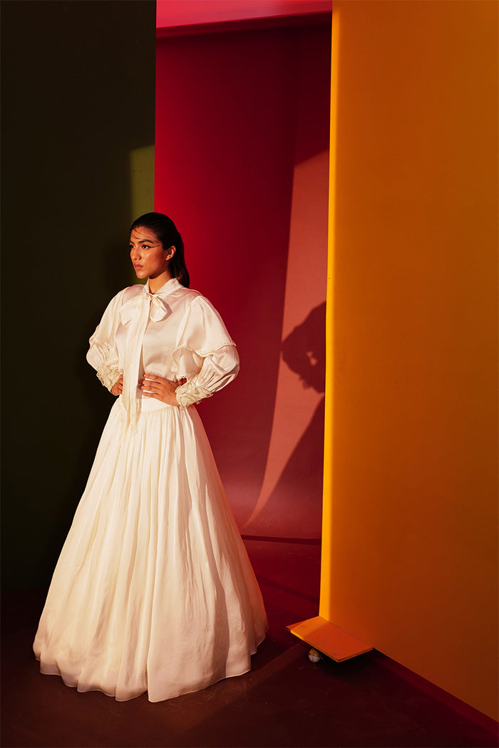 Tie up Shirt with Skirt