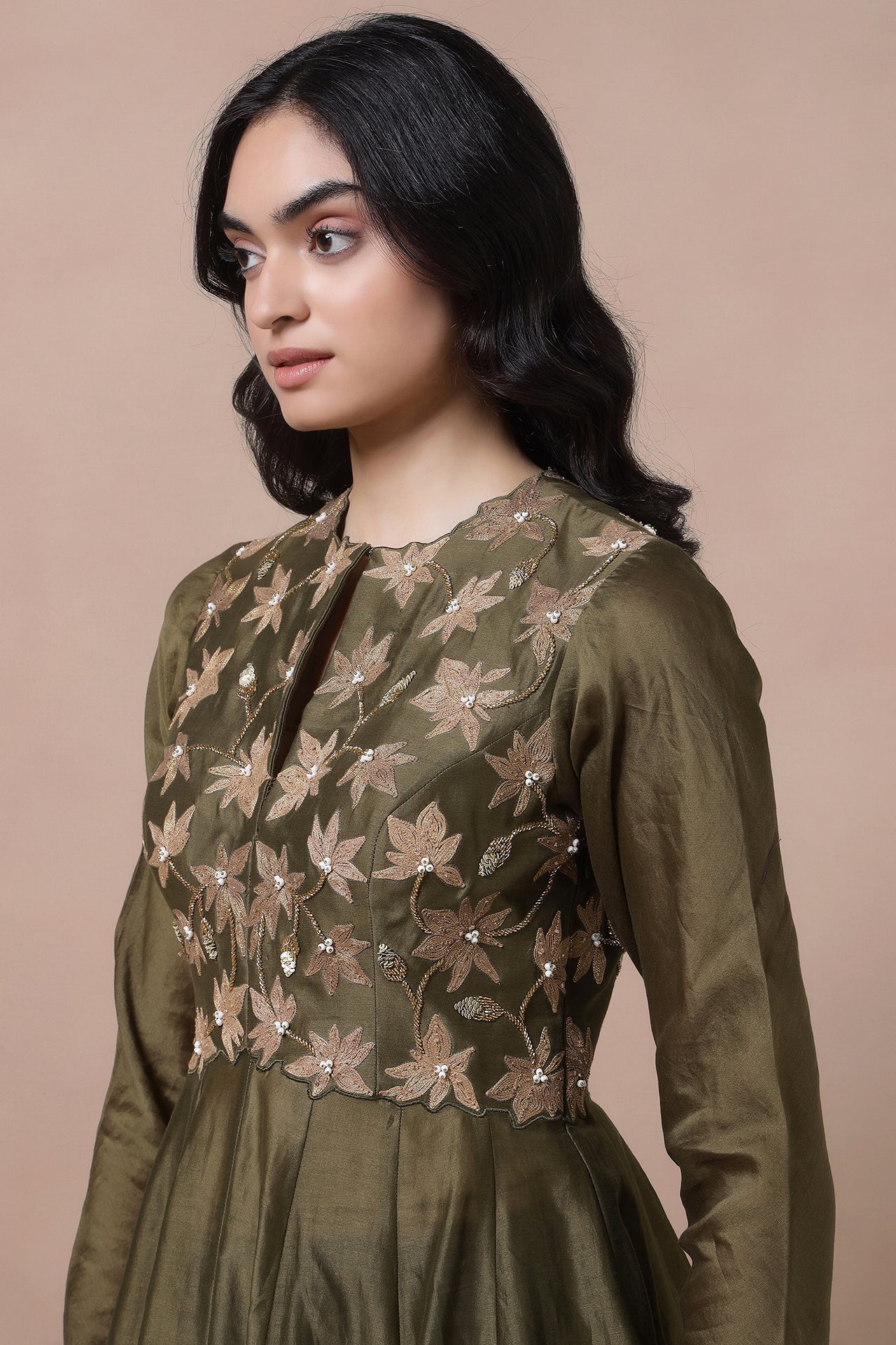 Yoke Anarkali With Churidaar And Dupatta