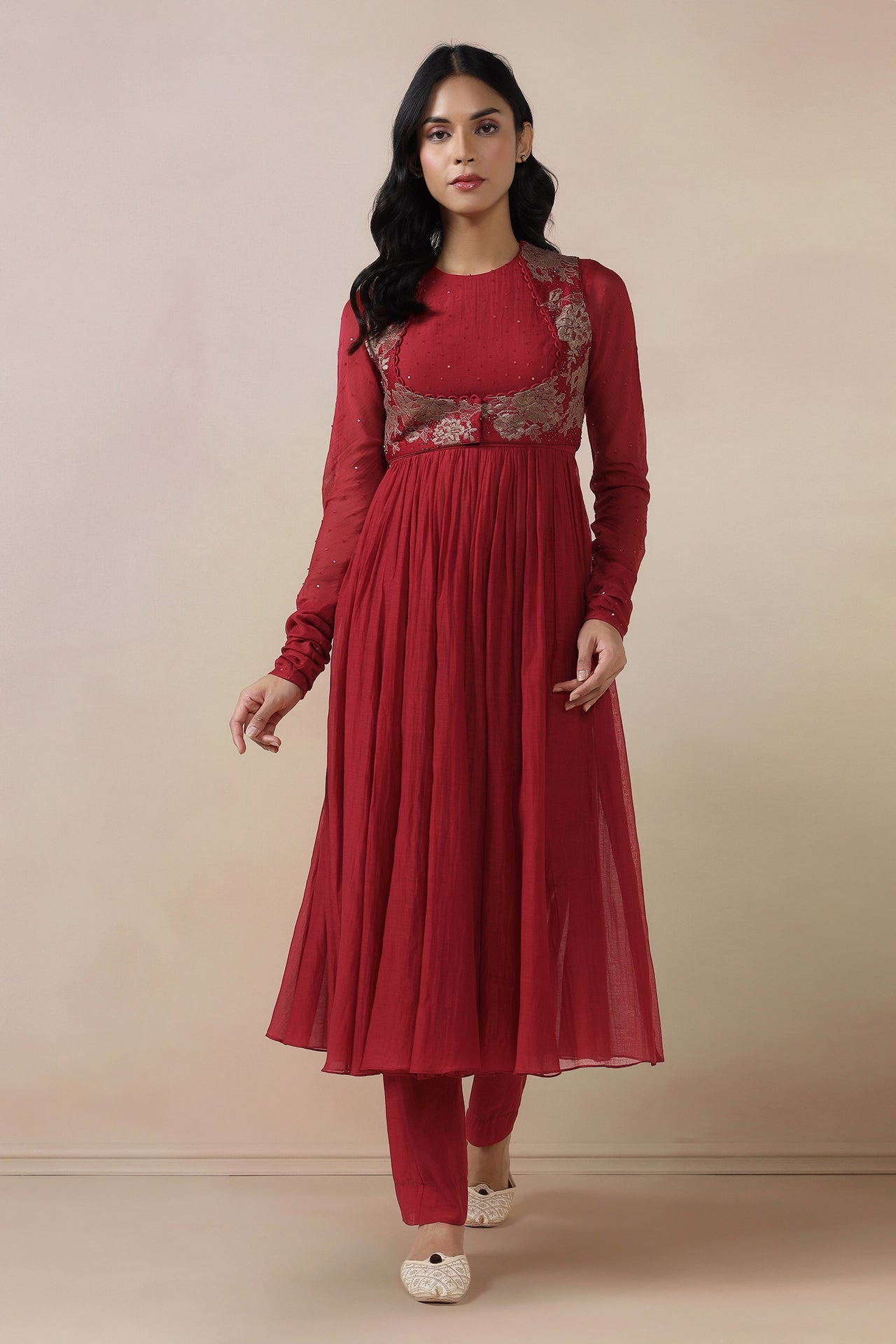 Anarkali With Jacket Dupatta And Churidaar