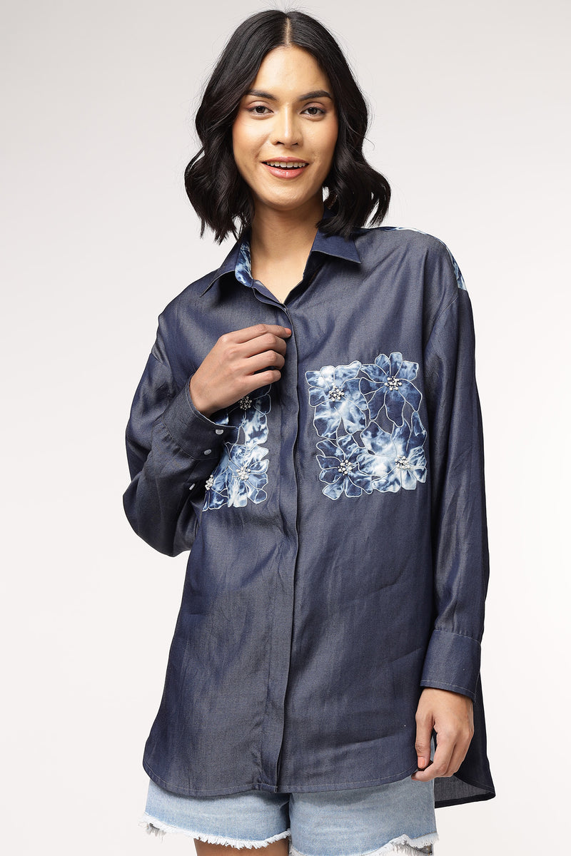 Floral Patch Pocket Shirt