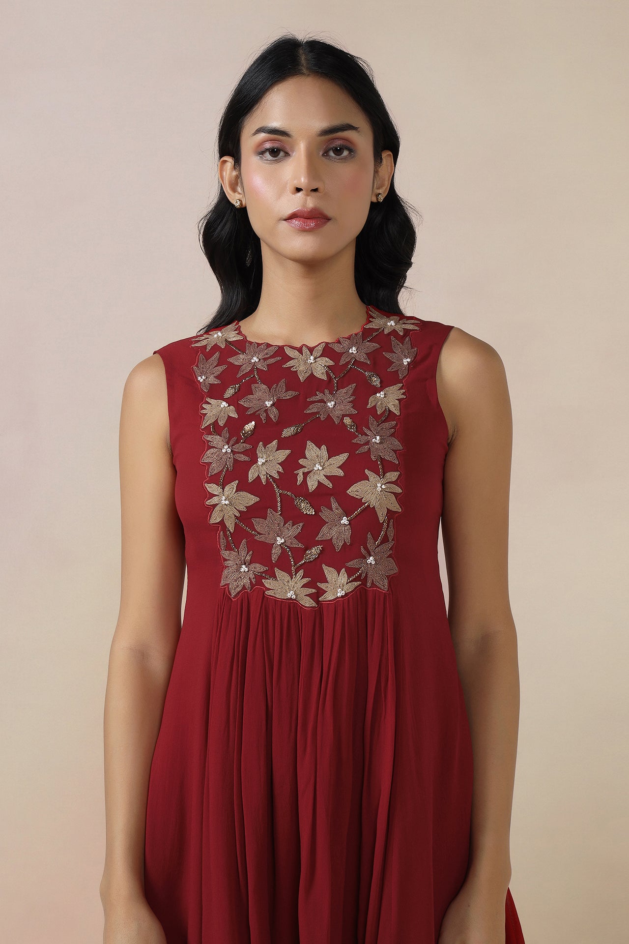 Embroidered Top With Bell Bottom Pants