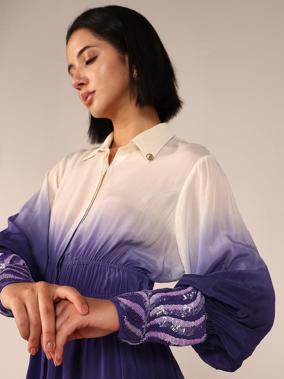 Sleeve Embroidered Co-ord Set