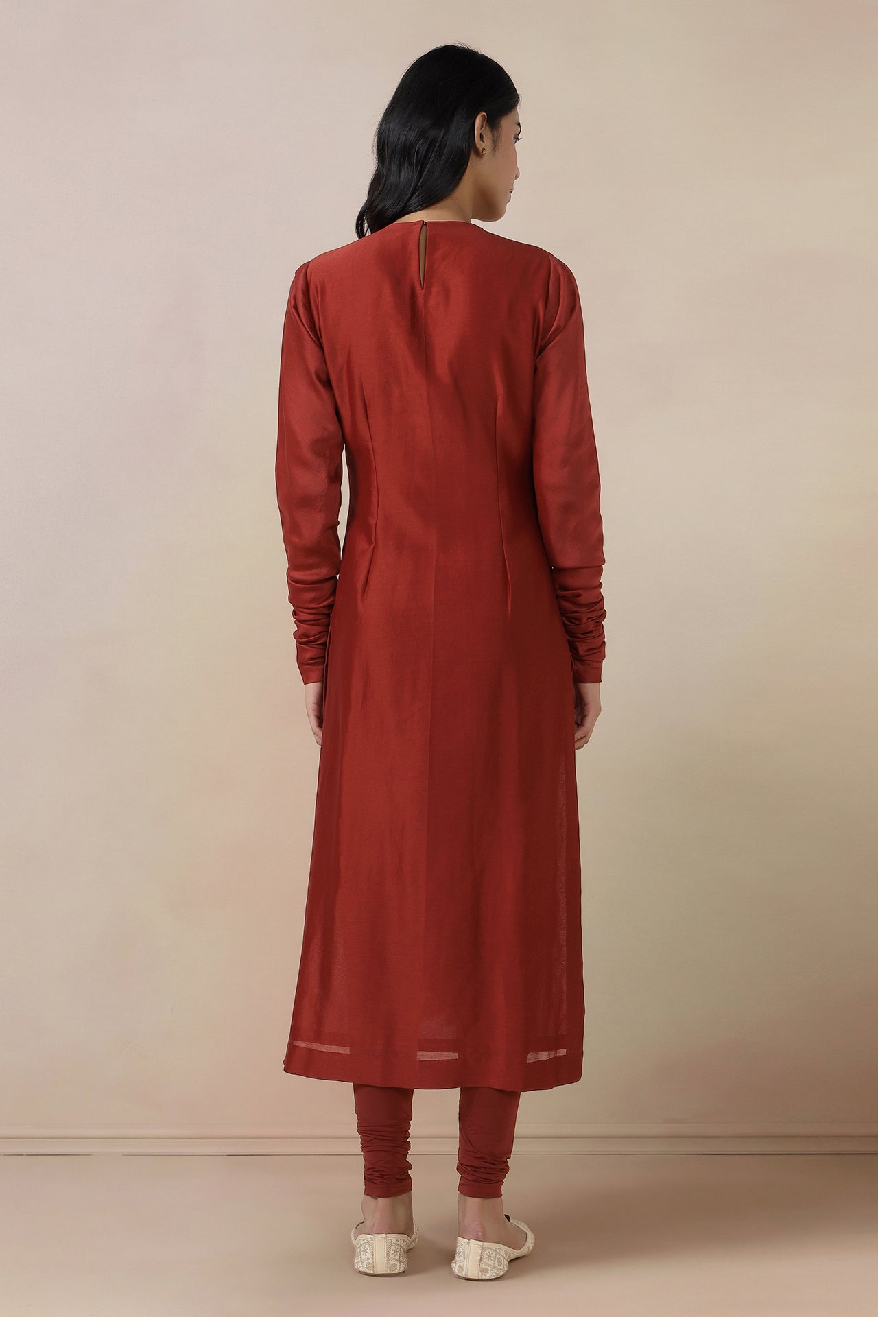 Embroidered Long Kurta With Churi Daar And Dupatta