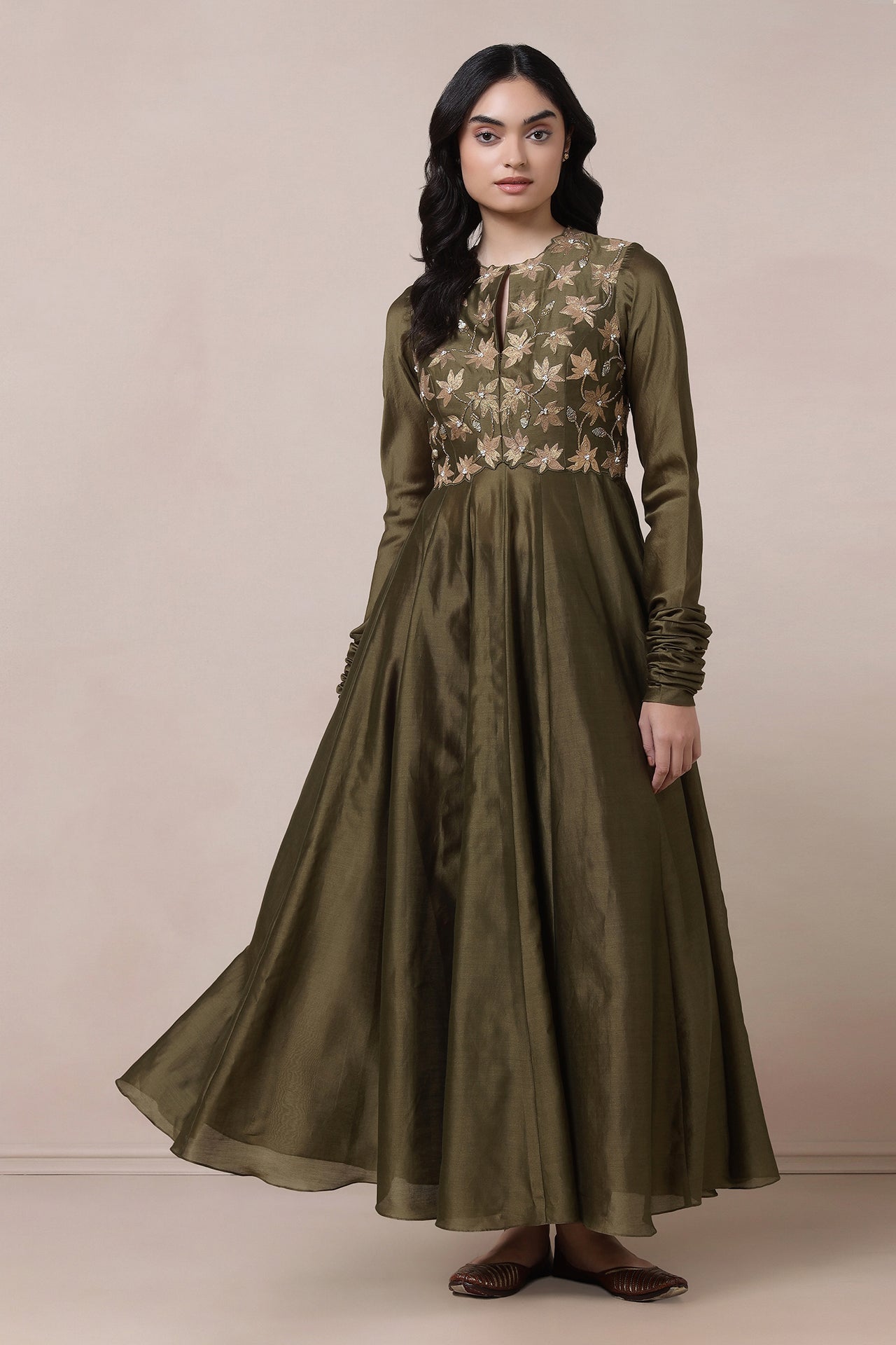 Yoke Anarkali With Churidaar And Dupatta