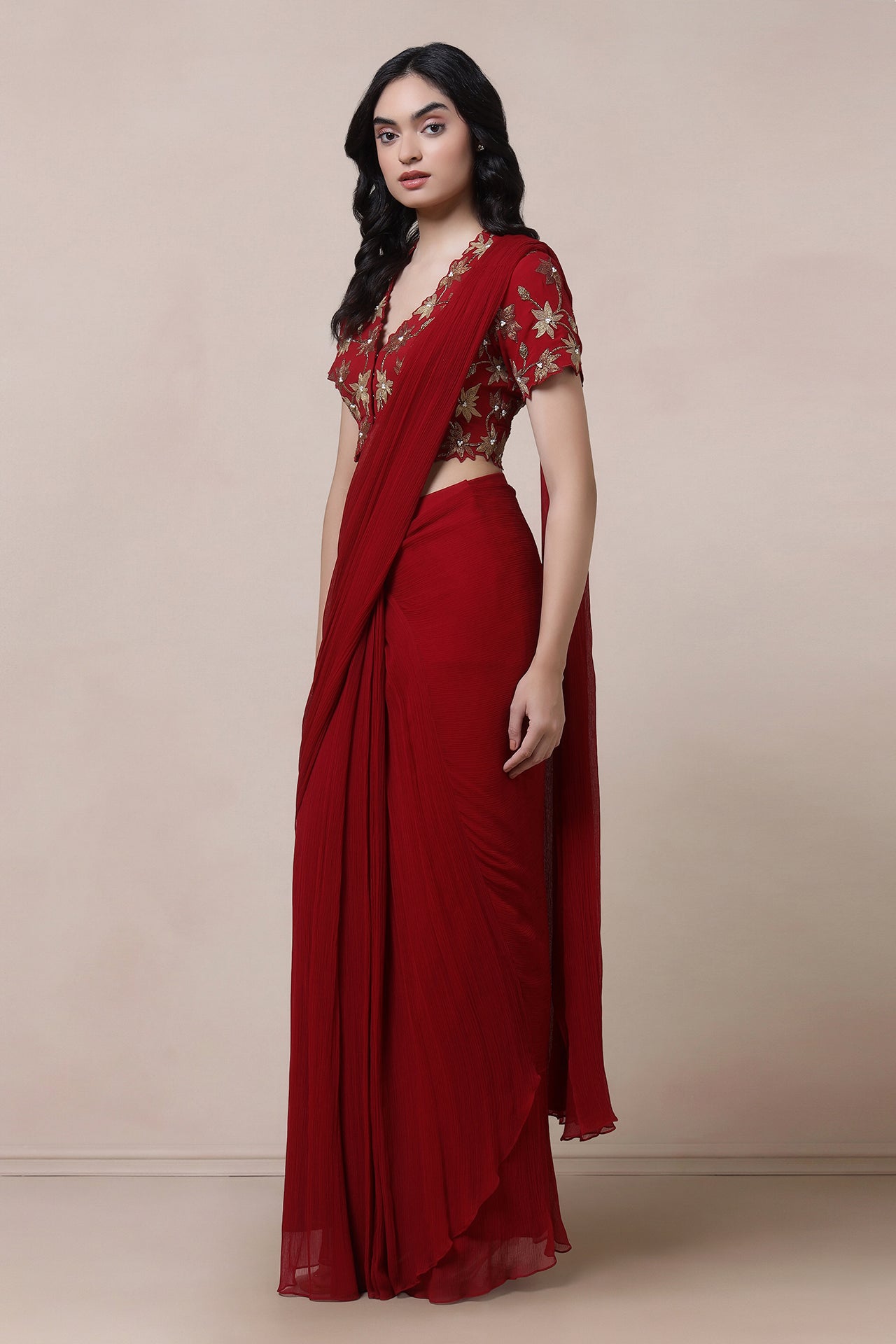 Embroidred Blouse With Saree