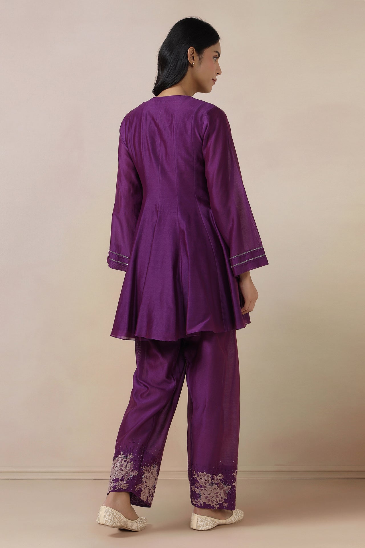 Box Embroidered Short Kurta With Salwaar And Dupatta