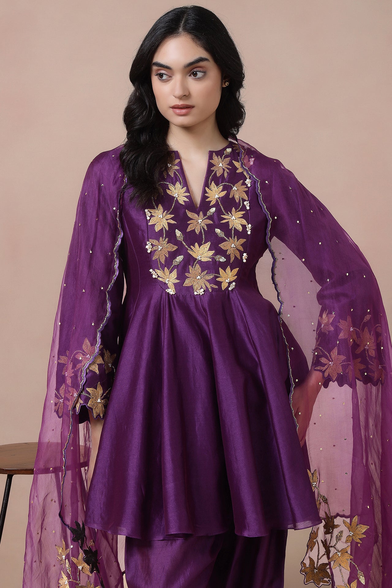 Short Anarkali With Salwaar And Dupatta