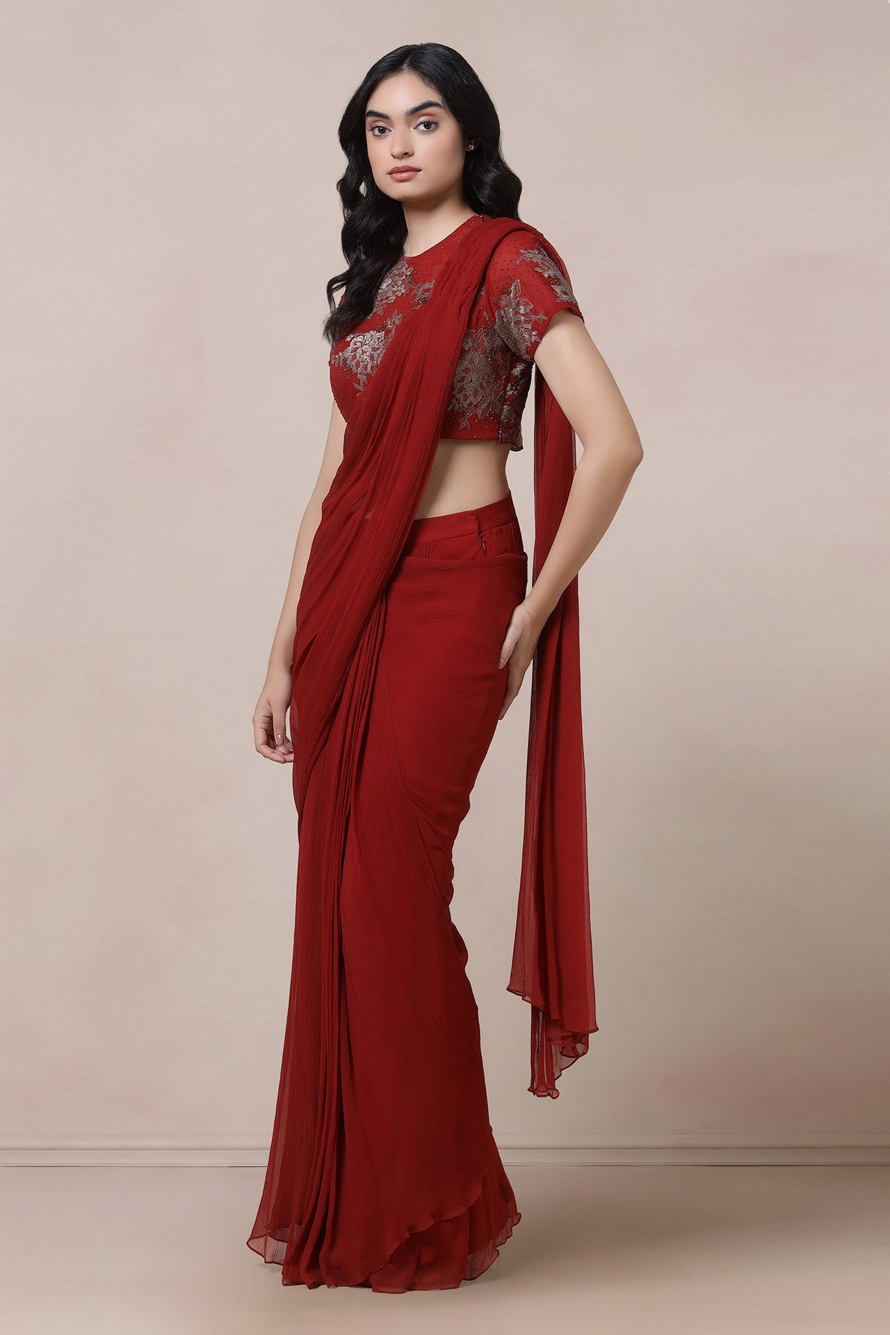 Lacework Blouse With Saree