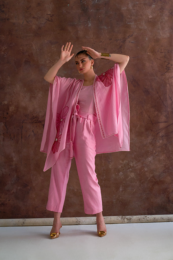 Embroidered cape set