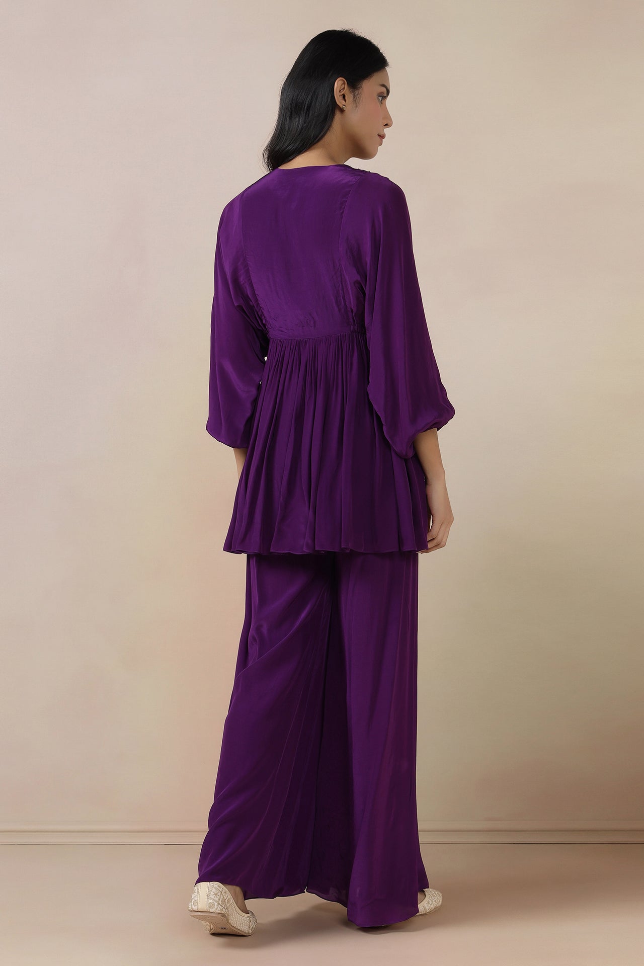 Peplum Top With Wide Leg Pants