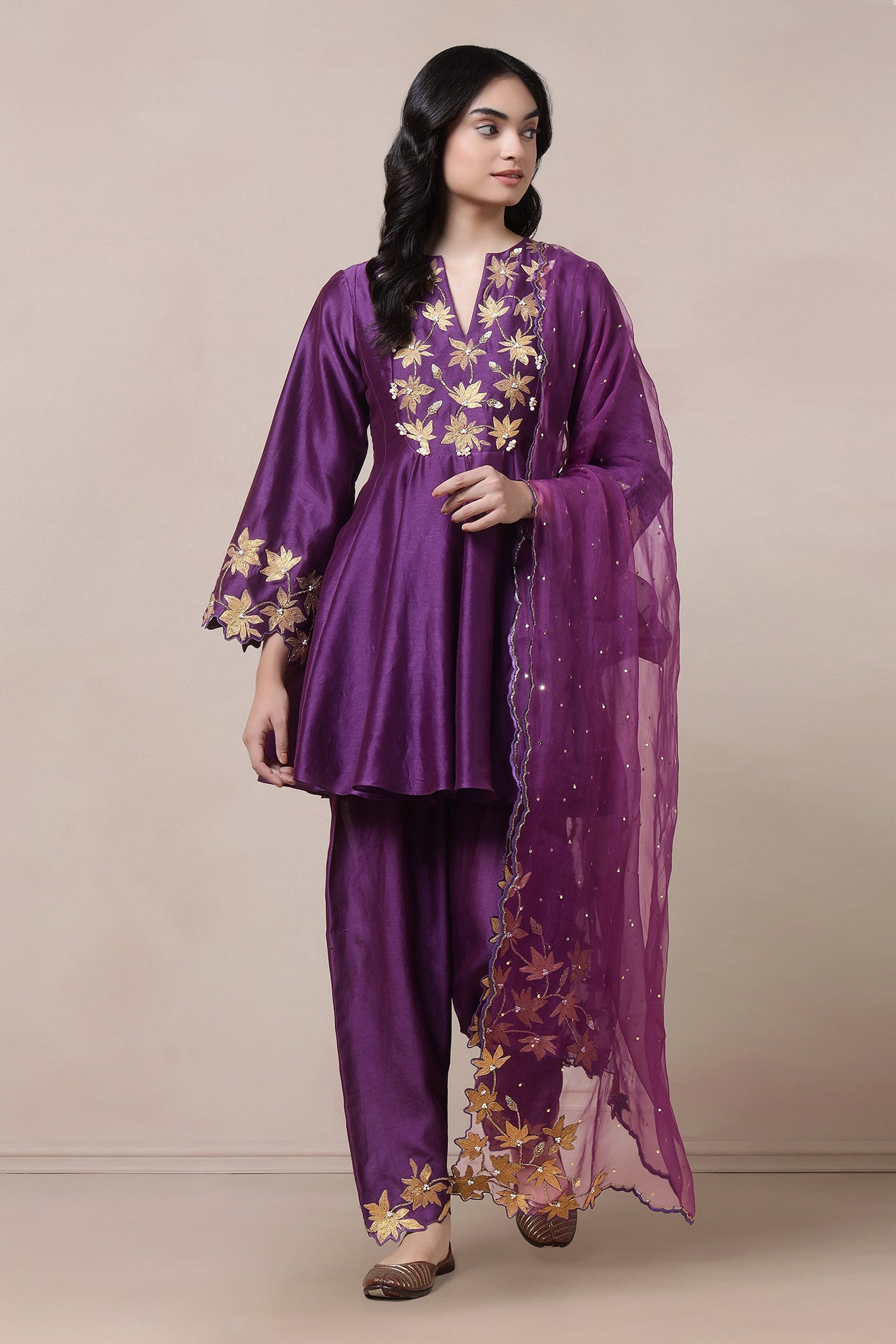 Short Anarkali With Salwaar And Dupatta