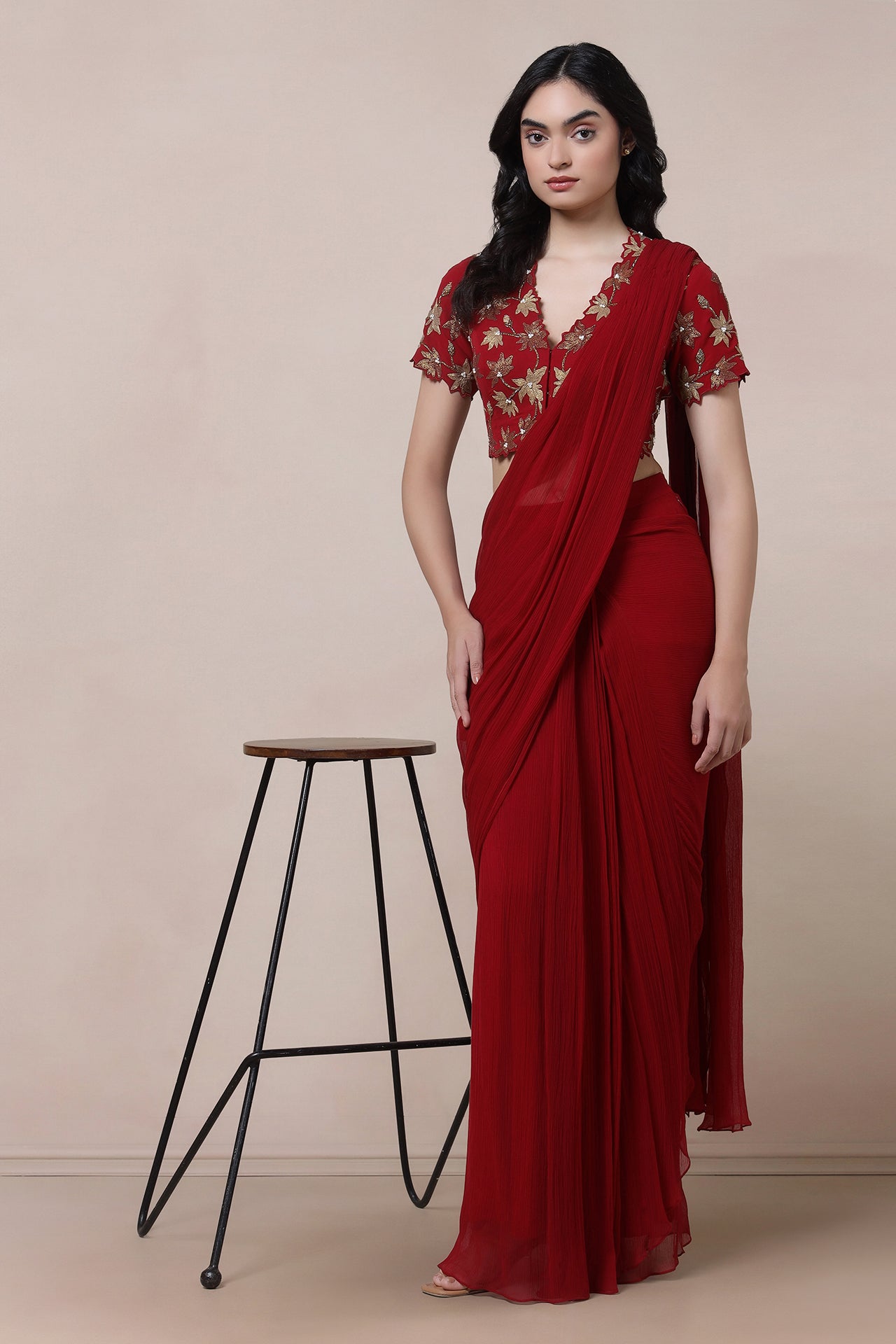 Embroidred Blouse With Saree