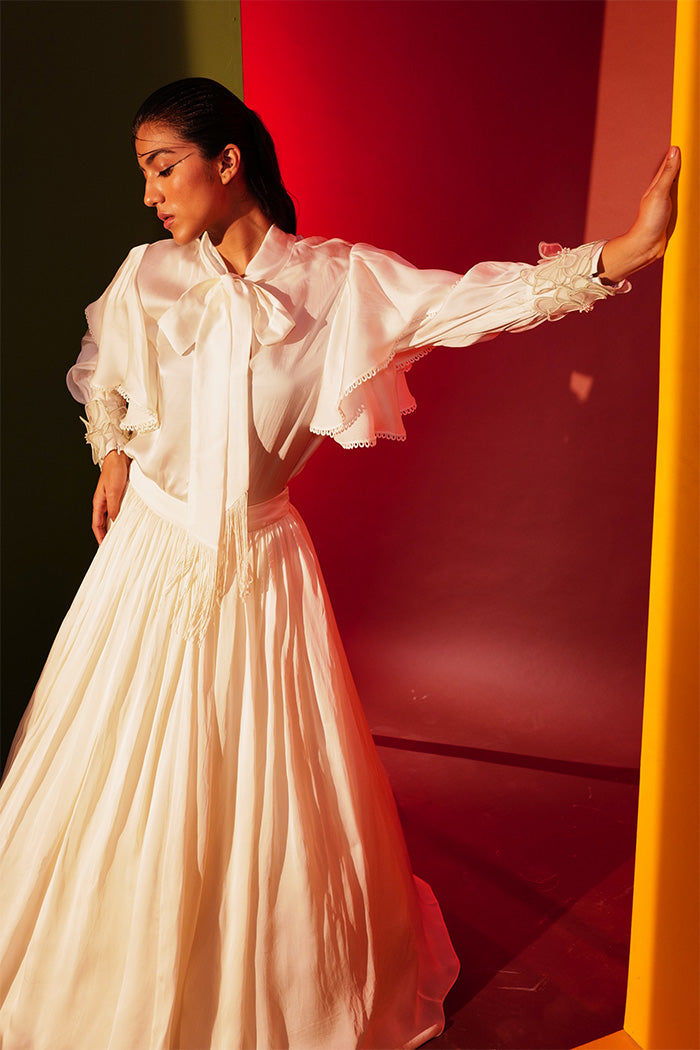 Tie up Shirt with Skirt