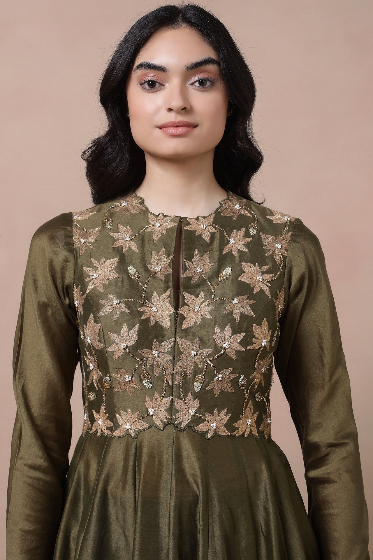 Yoke Anarkali With Churidaar And Dupatta