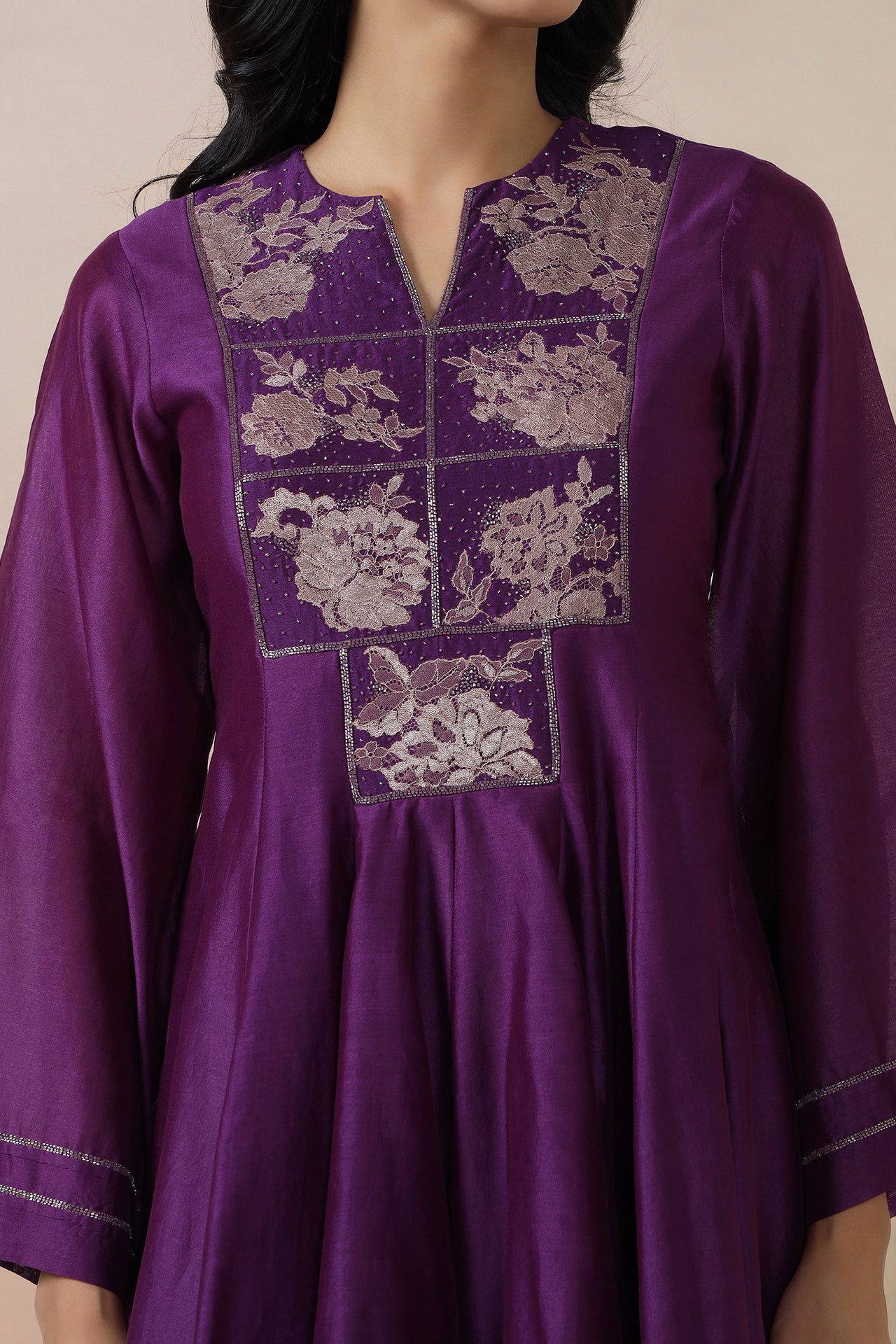 Box Embroidered Short Kurta With Salwaar And Dupatta
