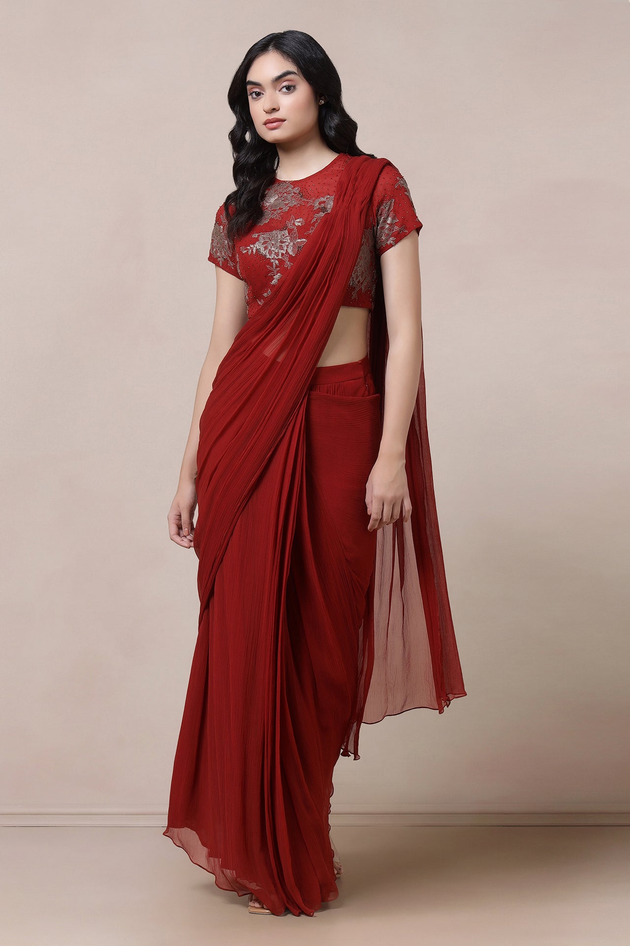 Lacework Blouse With Saree