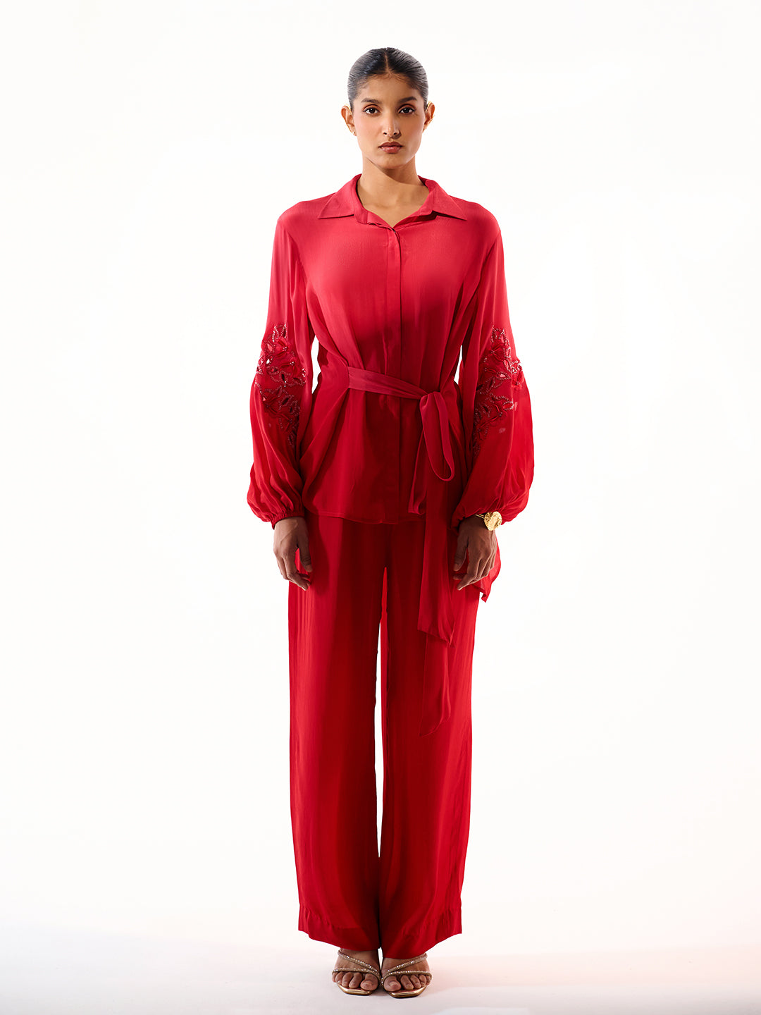 Sleeve Embroidered Coord Set