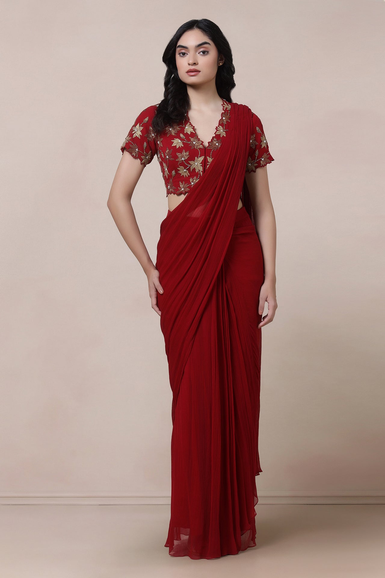 Embroidred Blouse With Saree