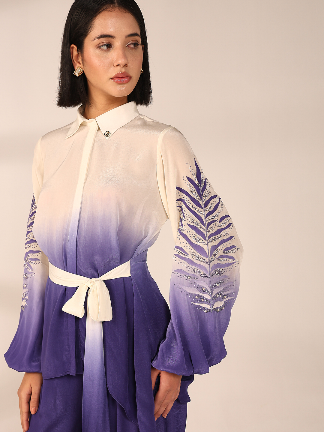 Sleeve Embroidered Co-ord Set