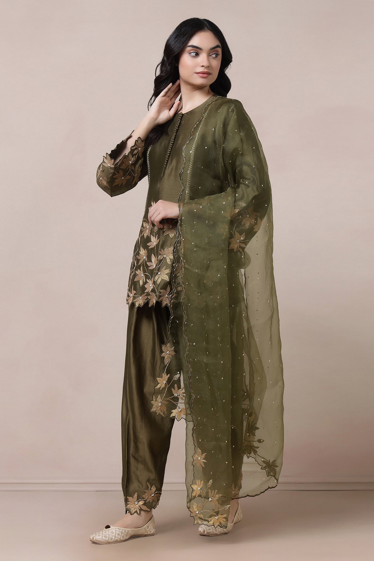 Short Kurta With Salwar And Dupatta
