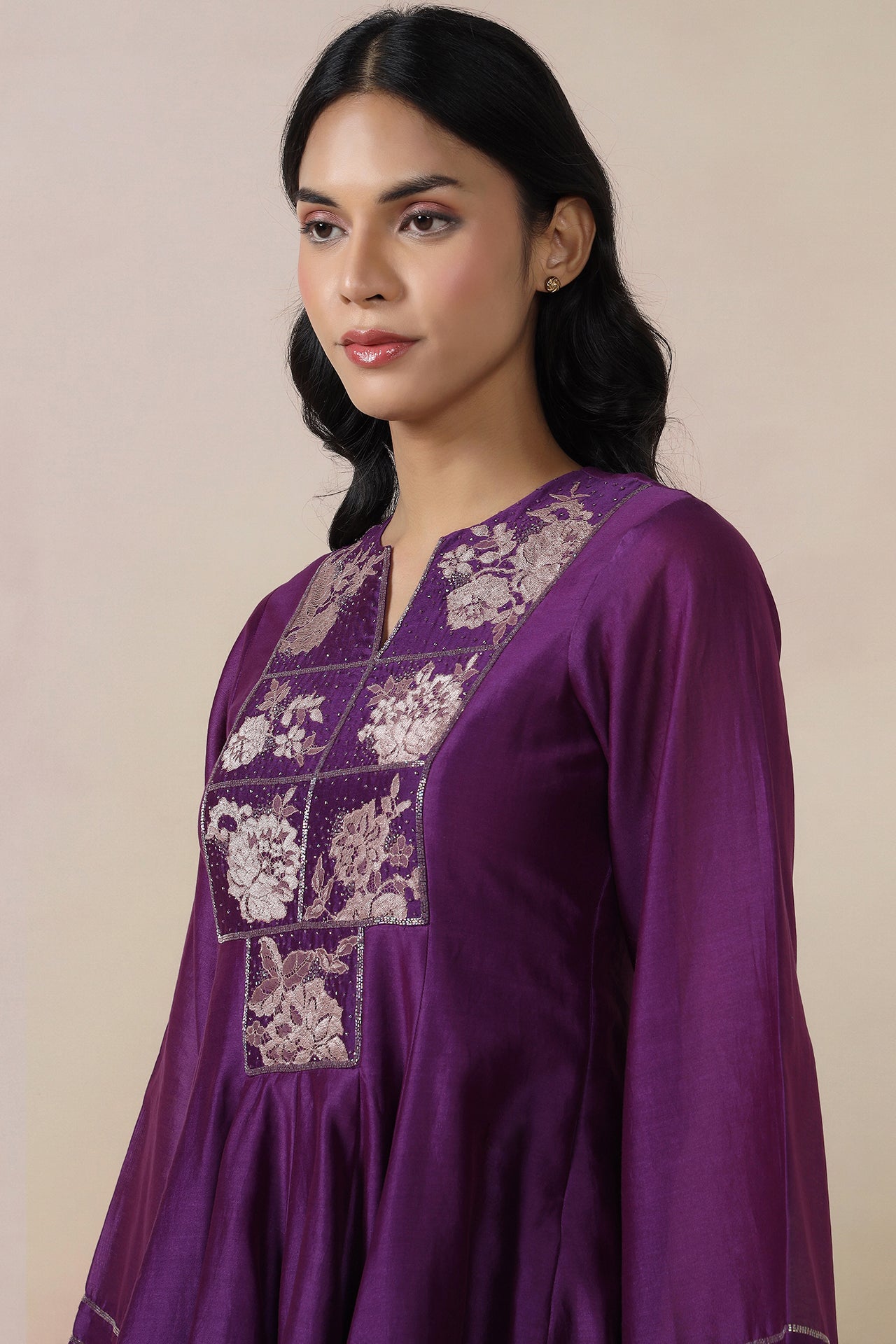 Box Embroidered Short Kurta With Salwaar And Dupatta