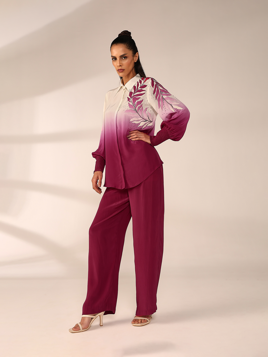 Shoulder Embroidered Co-ord Set