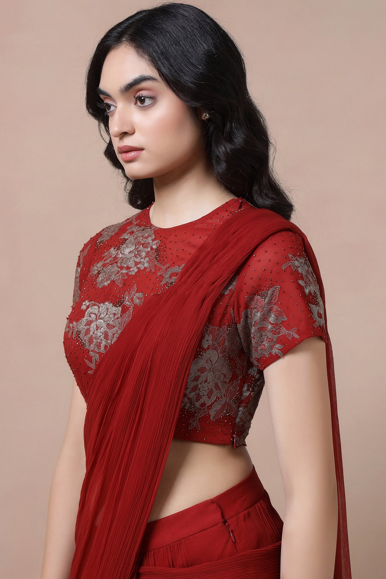 Lacework Blouse With Saree