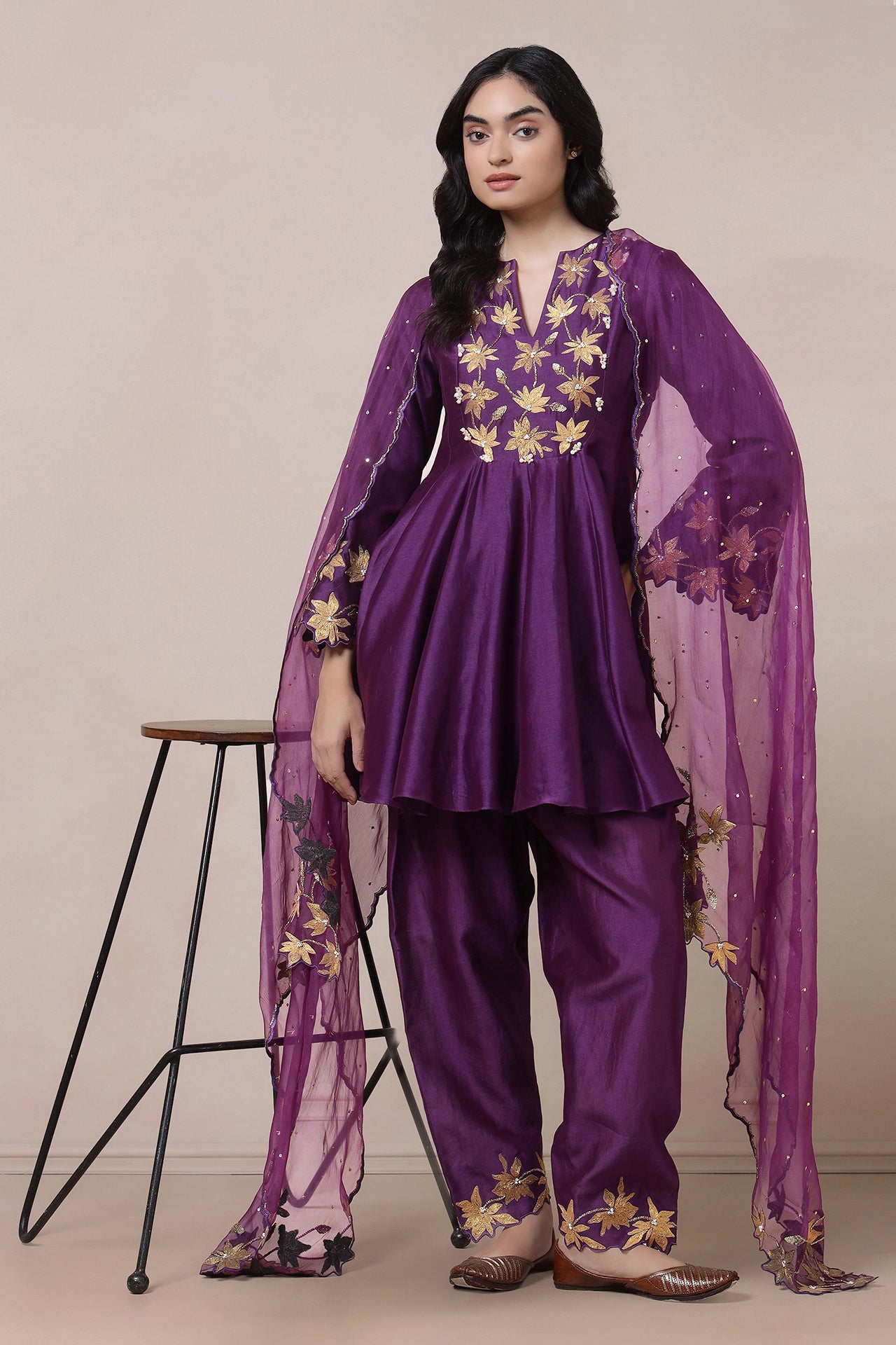 Short Anarkali With Salwaar And Dupatta
