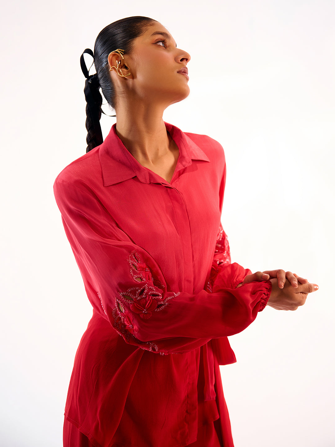 Sleeve Embroidered Coord Set