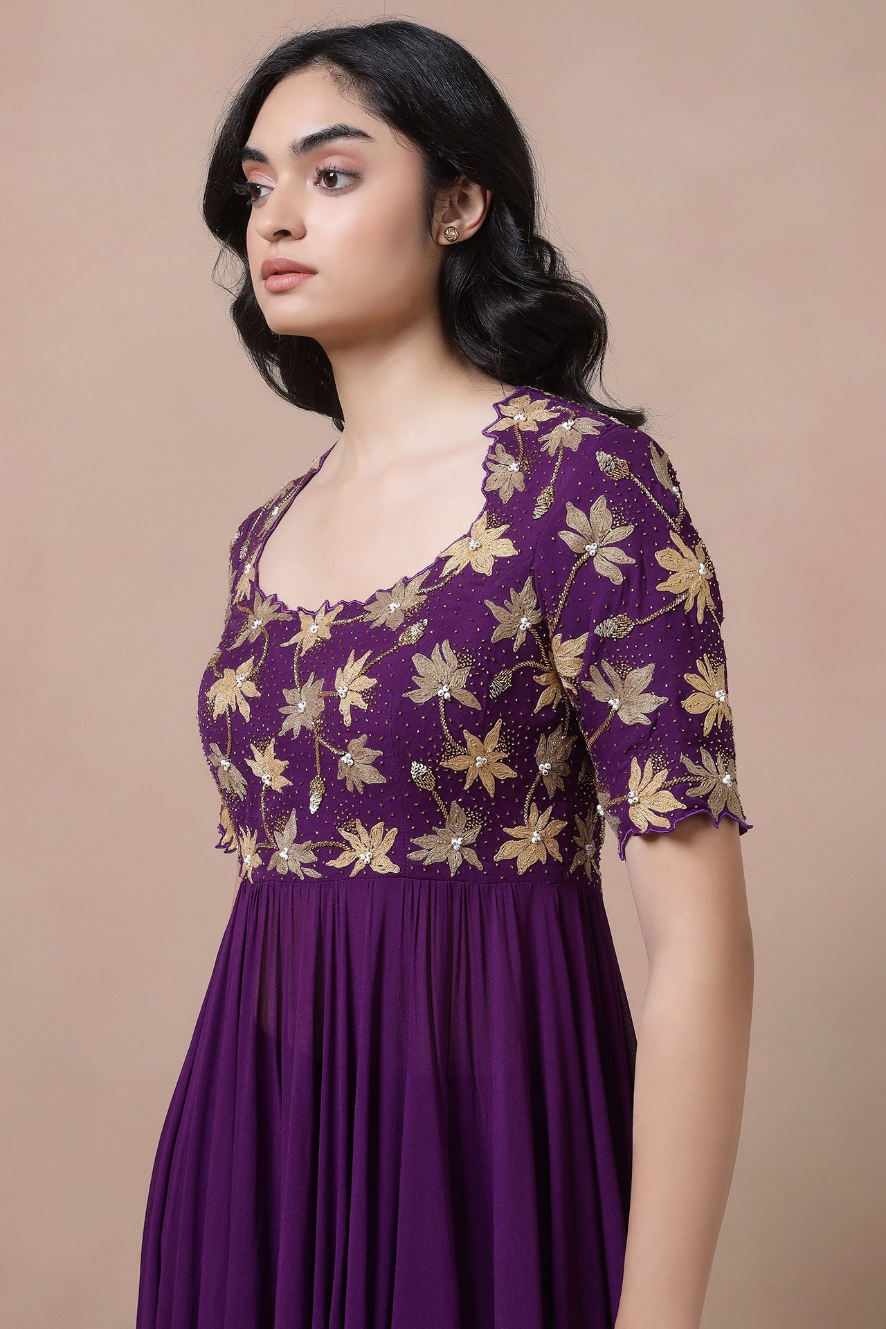 Embroidered Anarkali With Churidaar And Dupatta