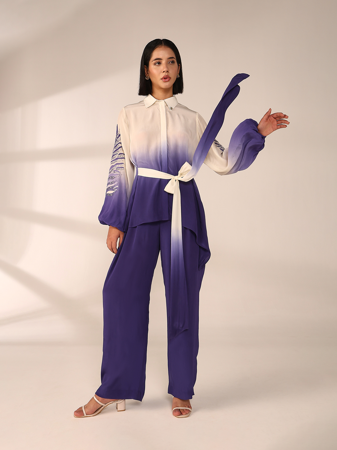 Sleeve Embroidered Co-ord Set