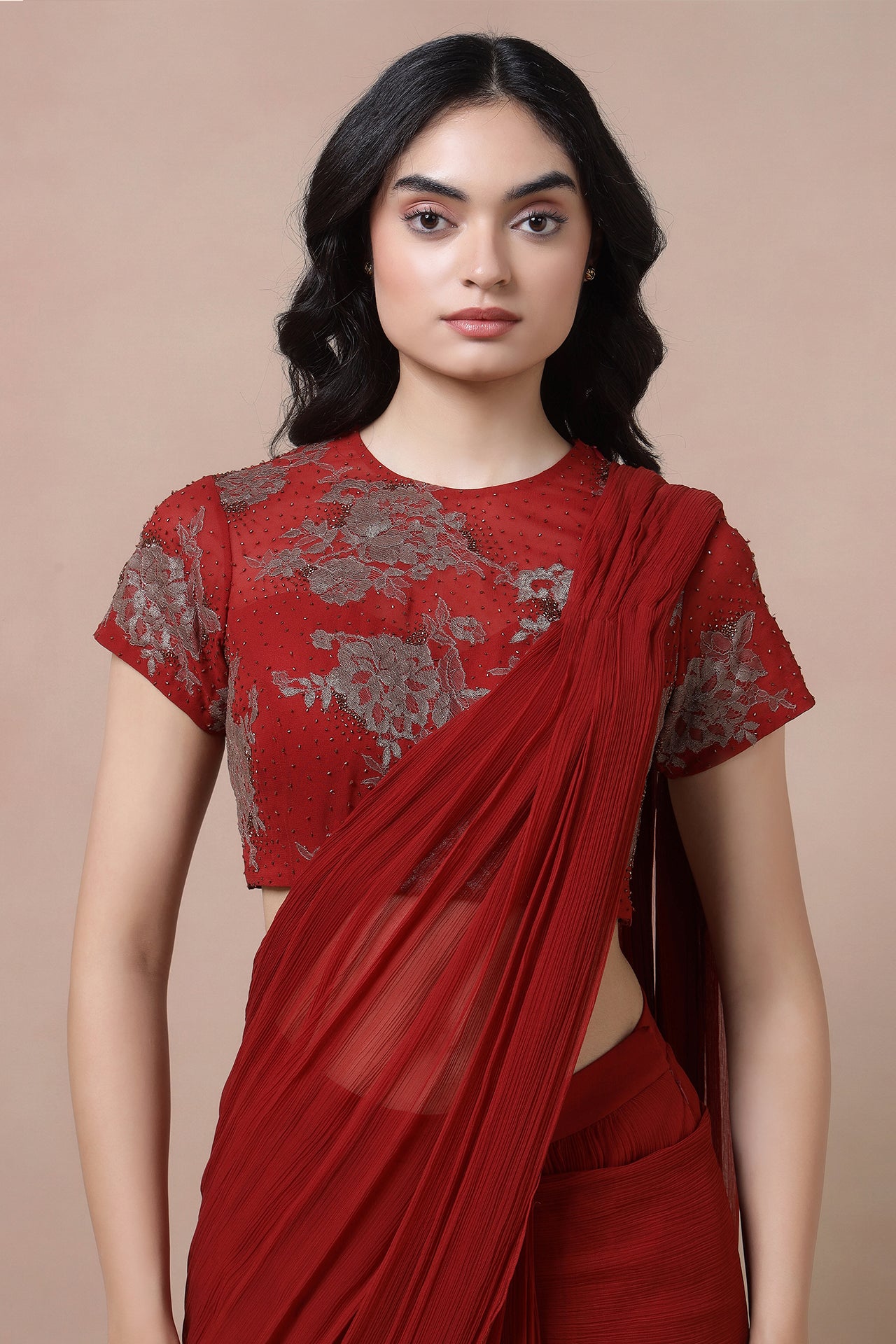 Lacework Blouse With Saree
