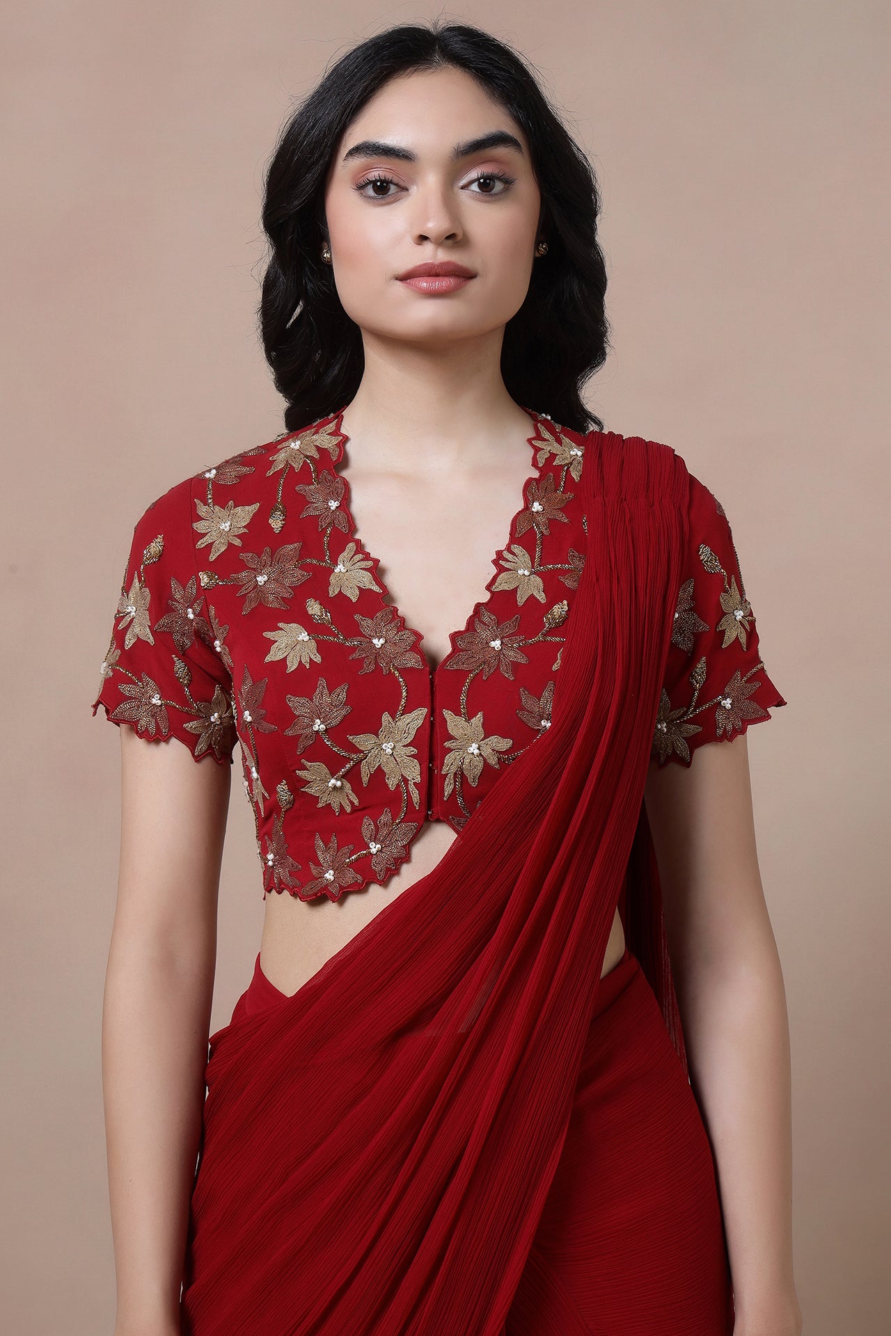 Embroidred Blouse With Saree