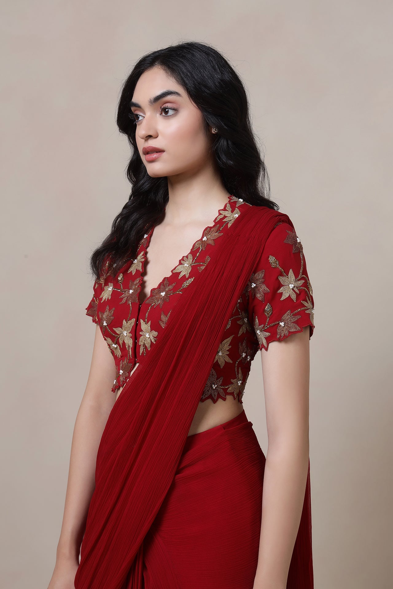 Embroidred Blouse With Saree