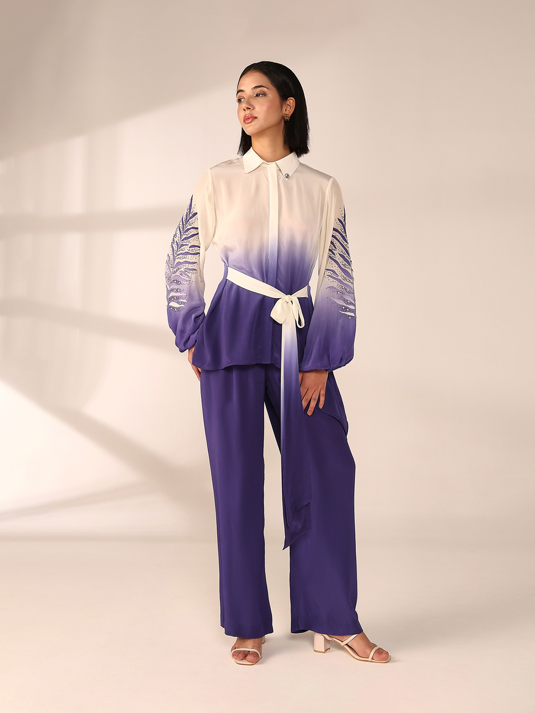 Sleeve Embroidered Co-ord Set