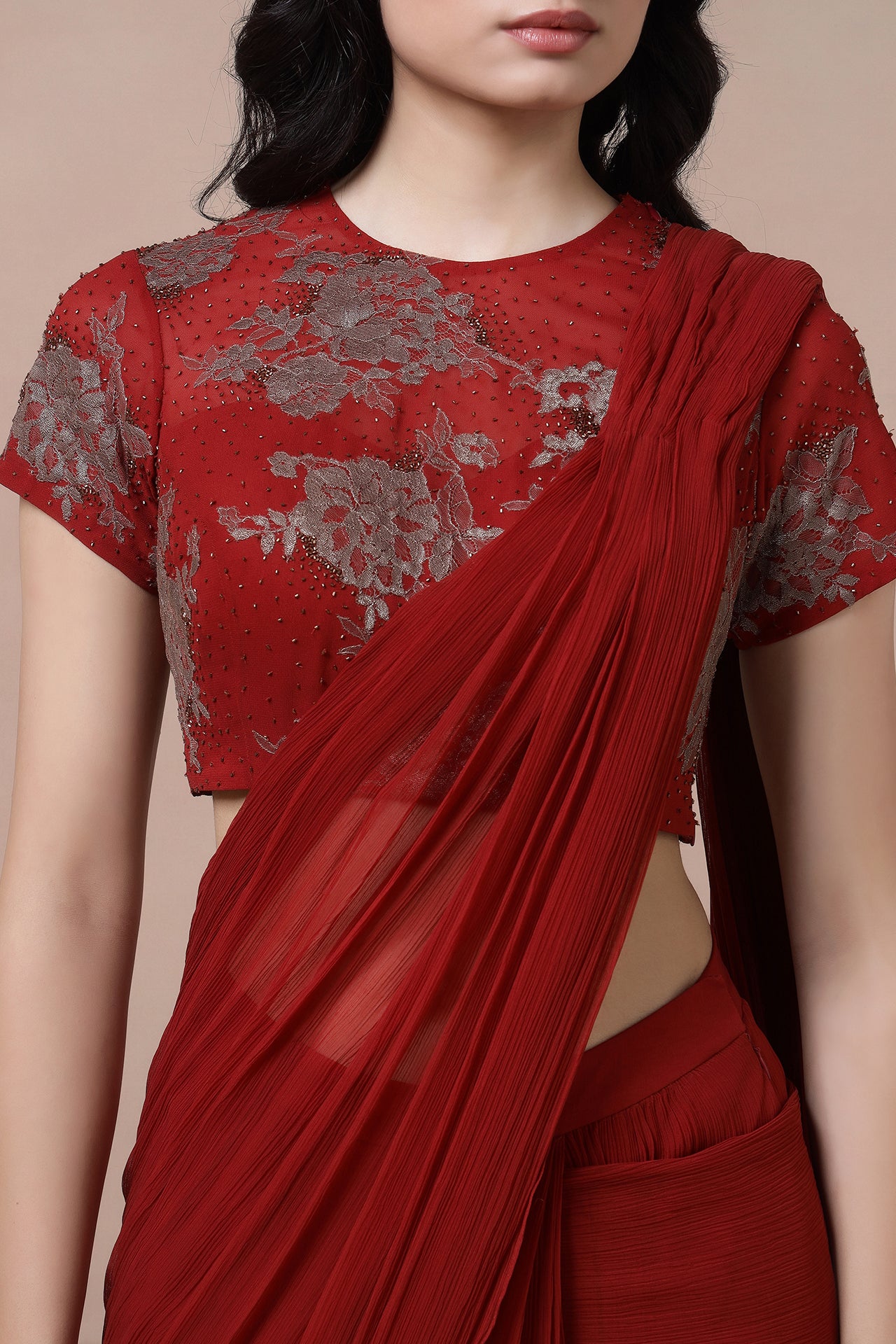 Lacework Blouse With Saree
