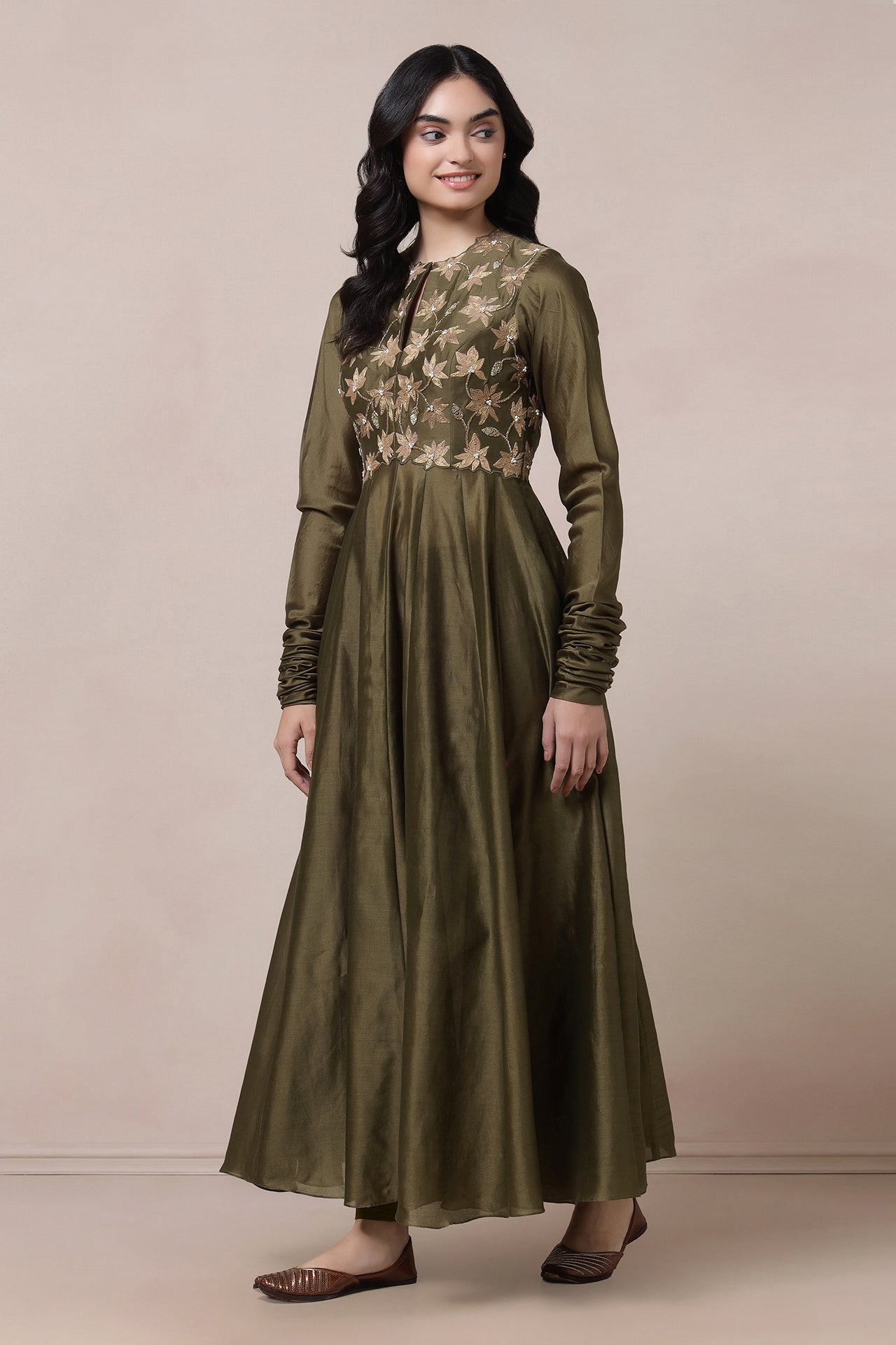 Yoke Anarkali With Churidaar And Dupatta