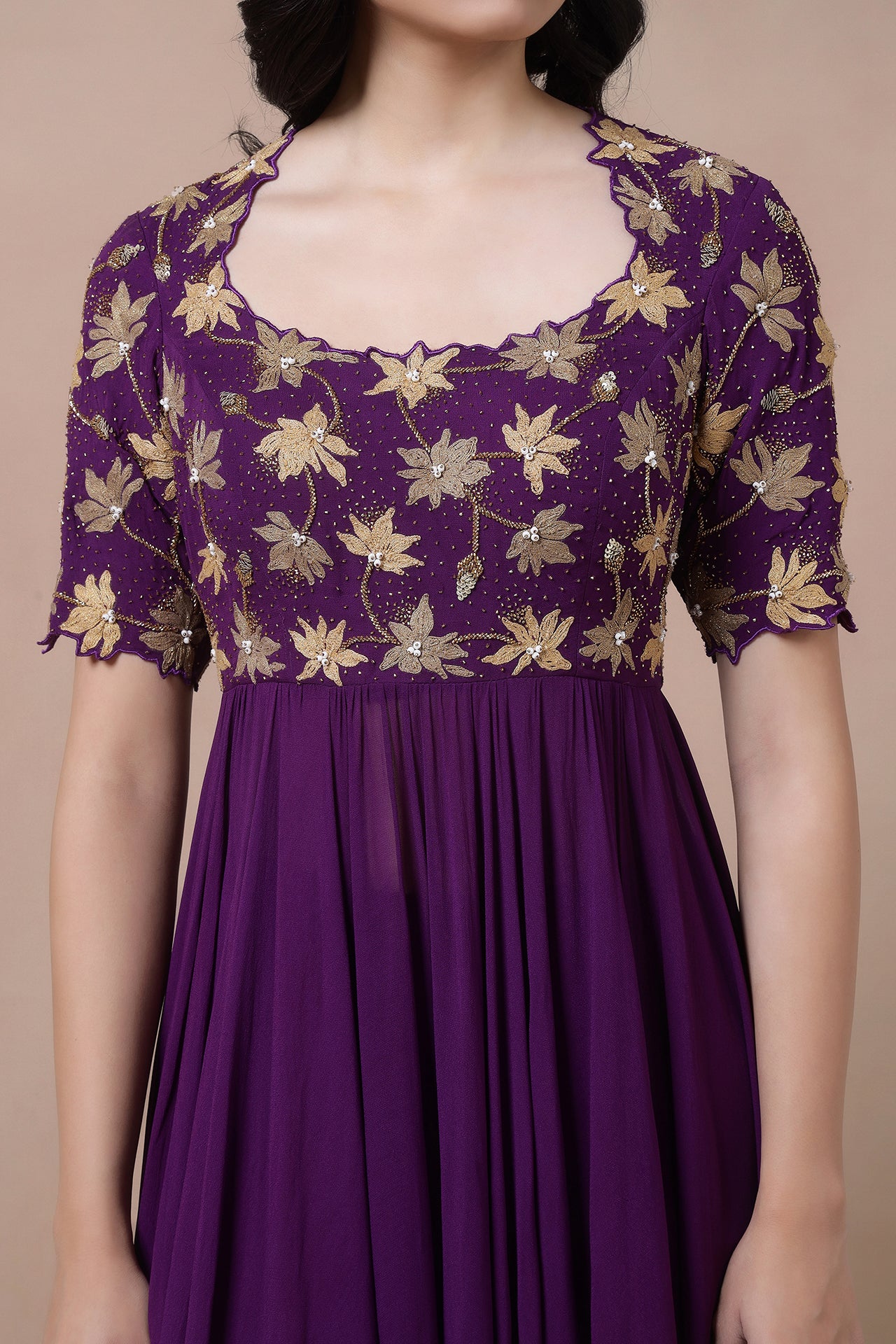 Embroidered Anarkali With Churidaar And Dupatta