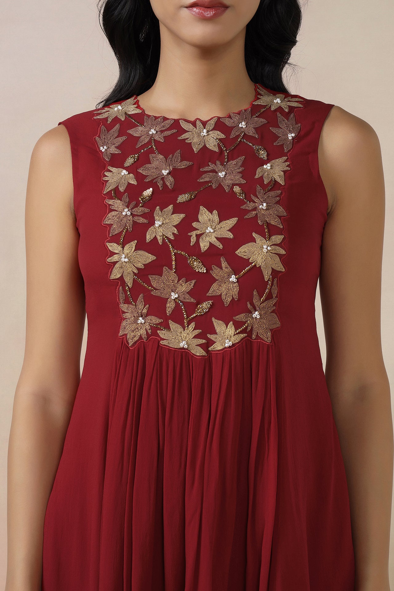 Embroidered Top With Bell Bottom Pants