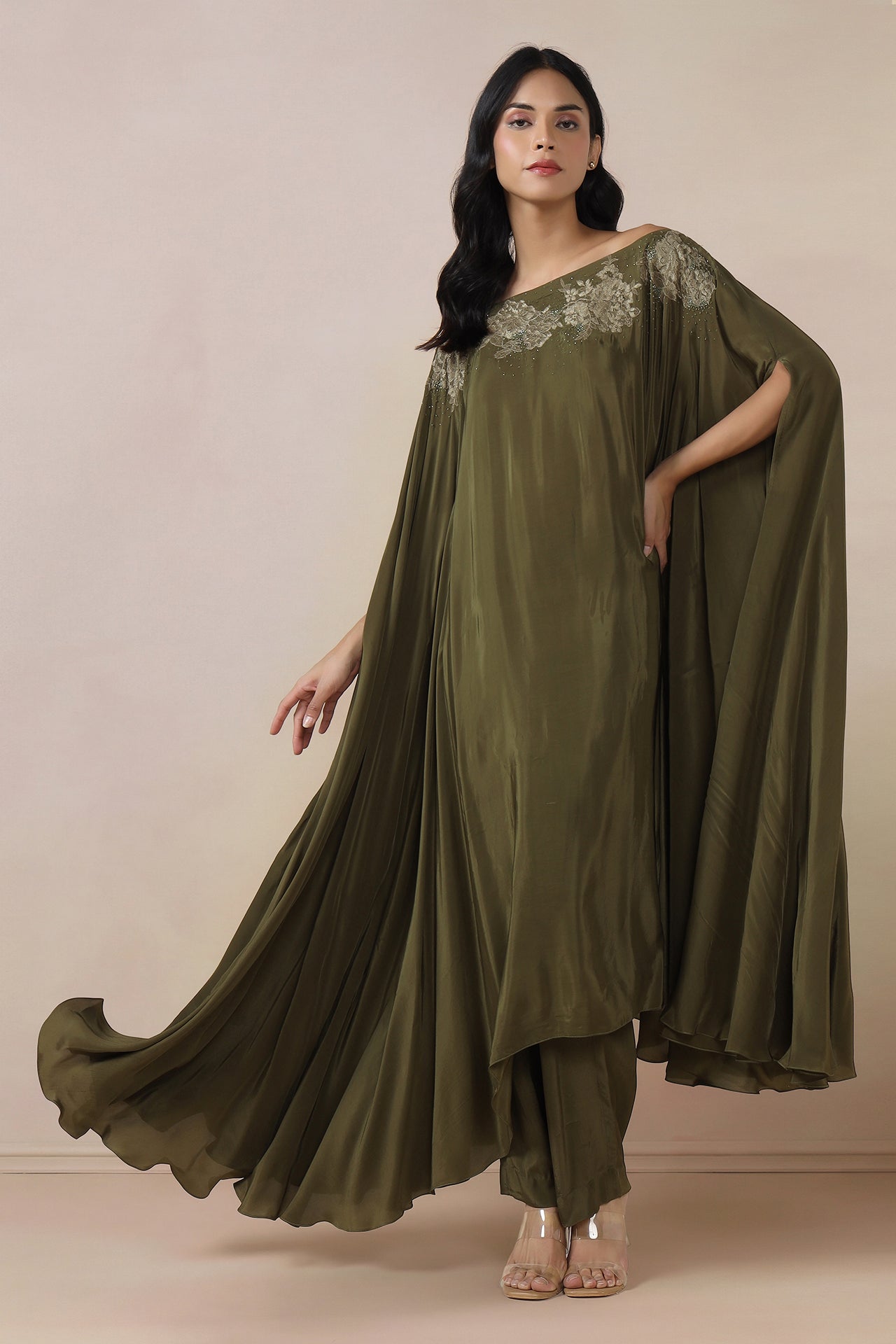 One Off Shoulder Kaftaan With Pants
