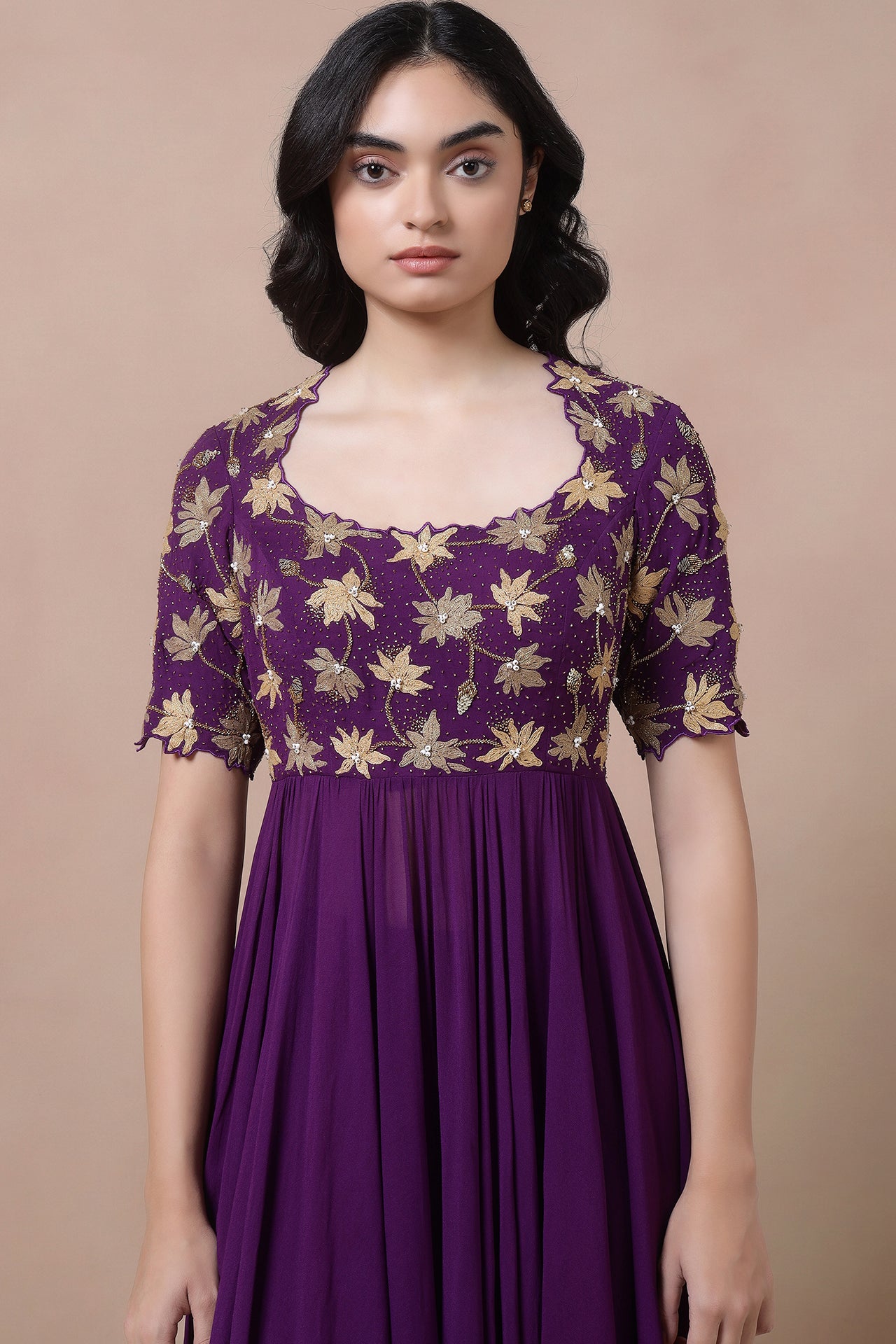 Embroidered Anarkali With Churidaar And Dupatta