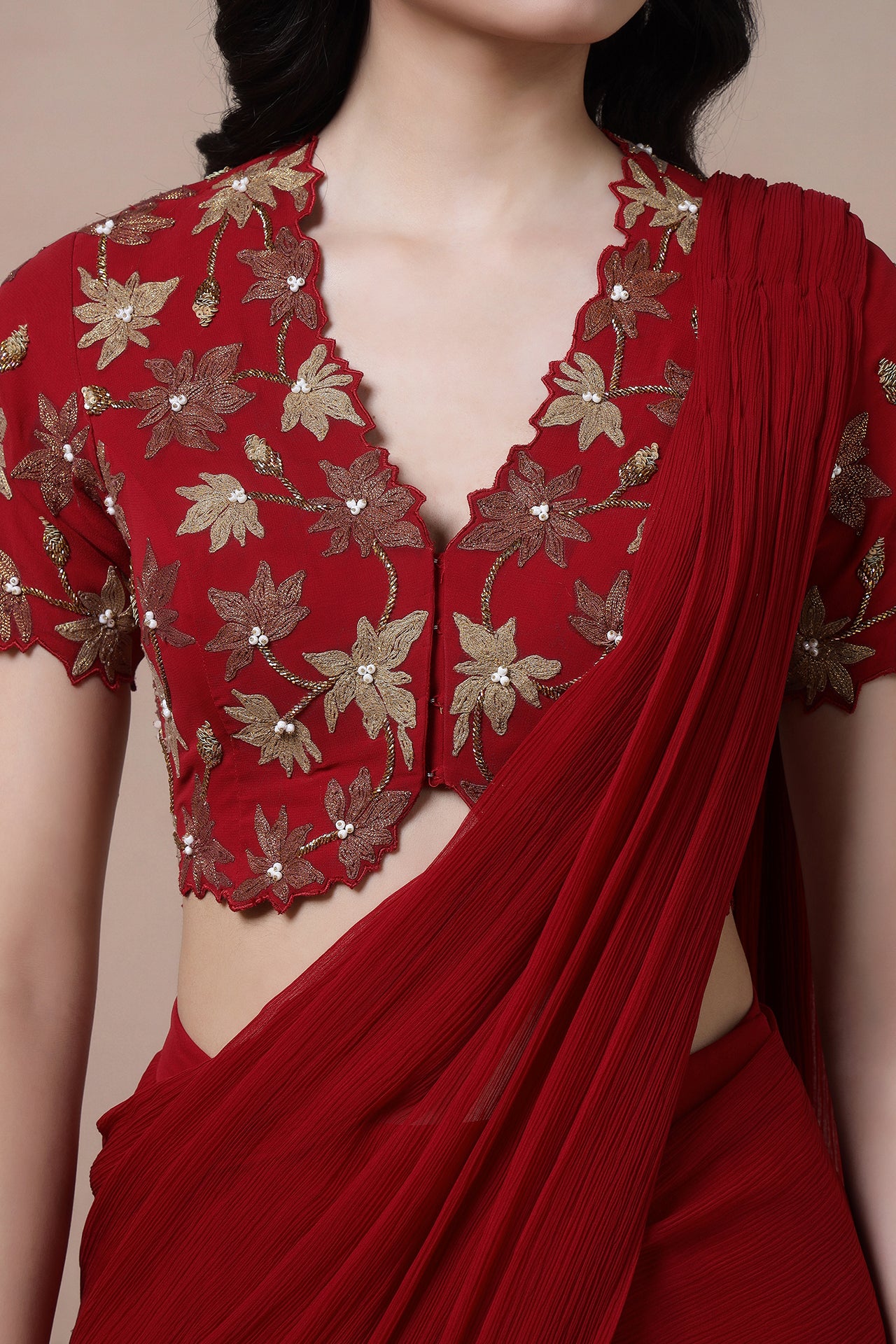 Embroidred Blouse With Saree